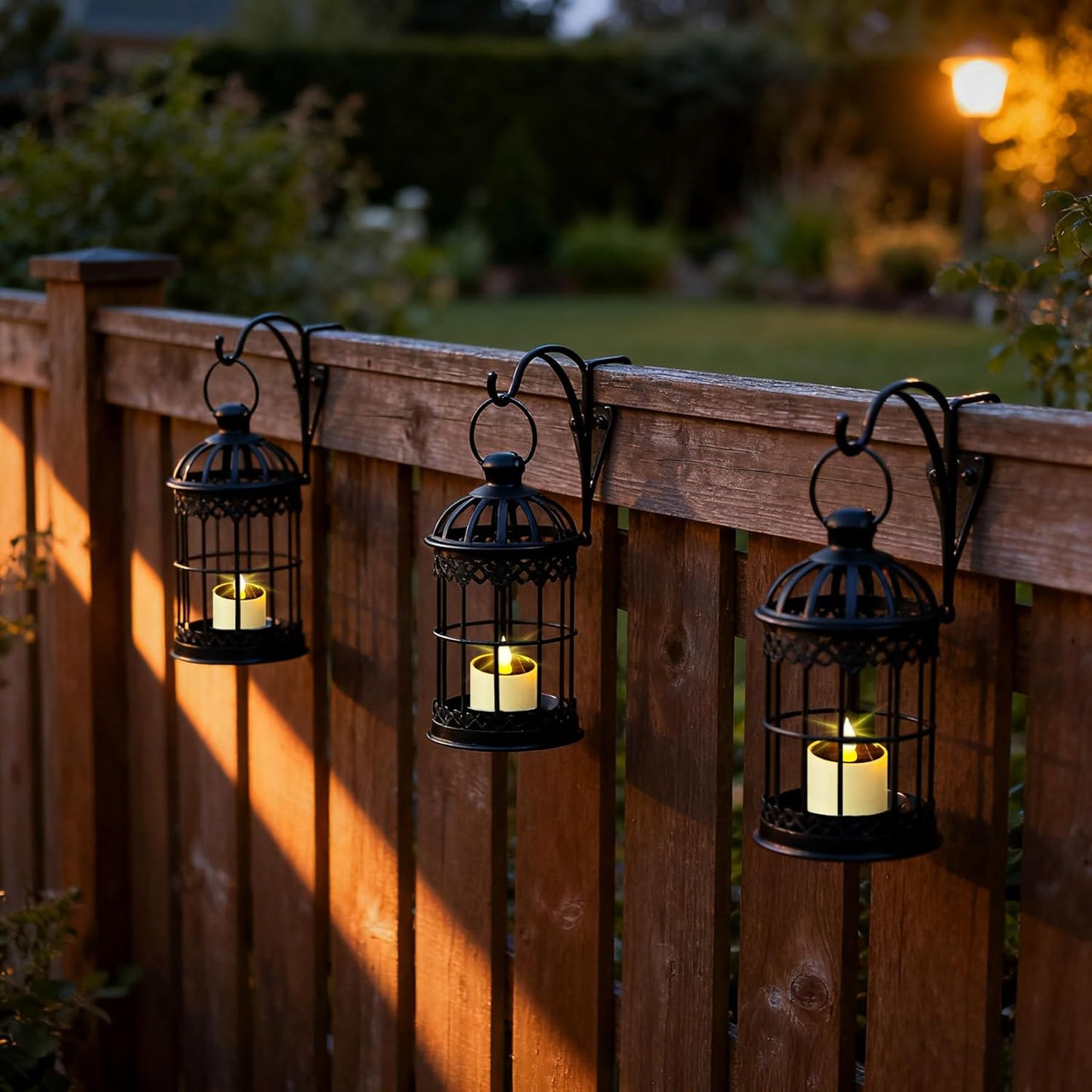 SingTok 6 PCS Solar Powered Outdoor LED Tea Lights, Waterproof Rechargeable Flameless Flickering Votive Candle Battery Operated for Garden Decorations