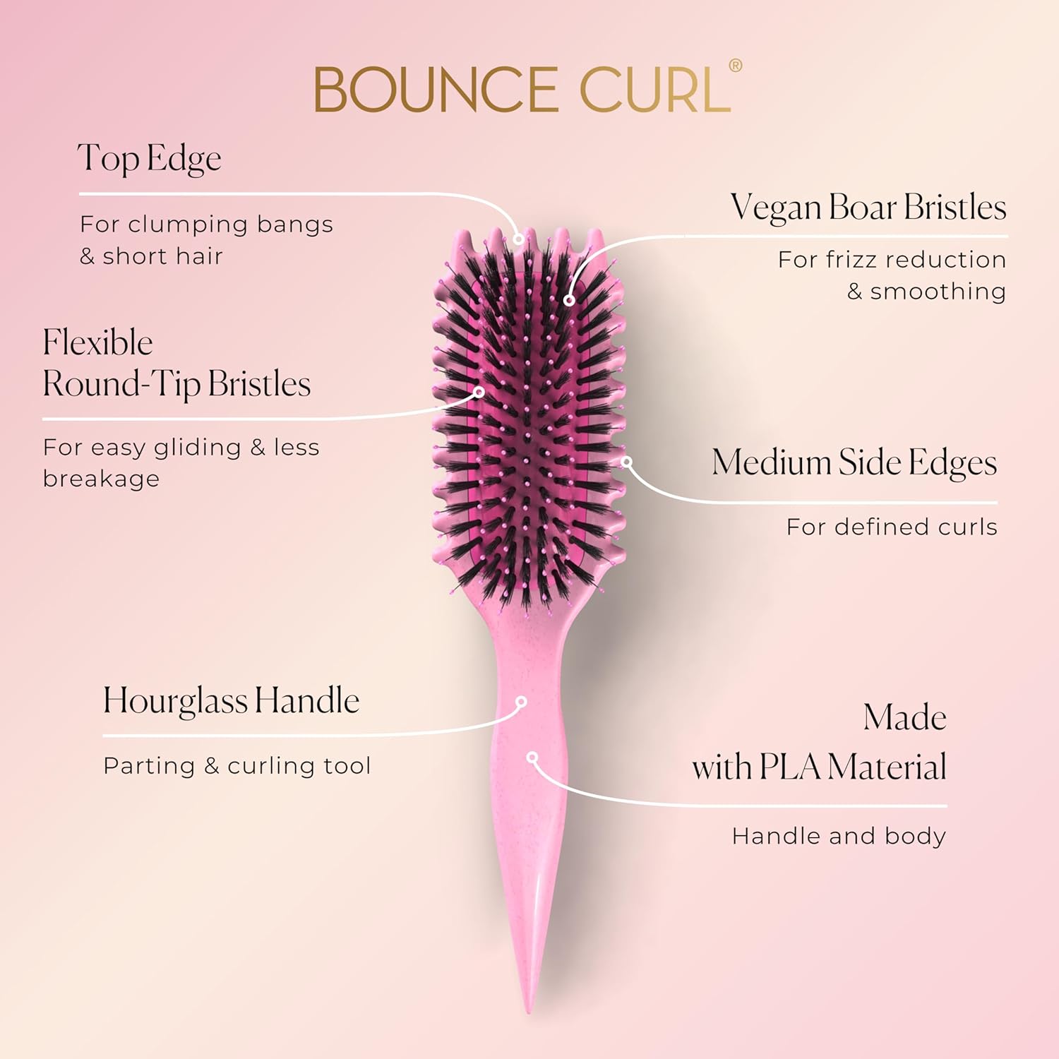 Bounce Curl Define EdgeLift Brush, 5-in-1 Tool for Effortlessly Define
