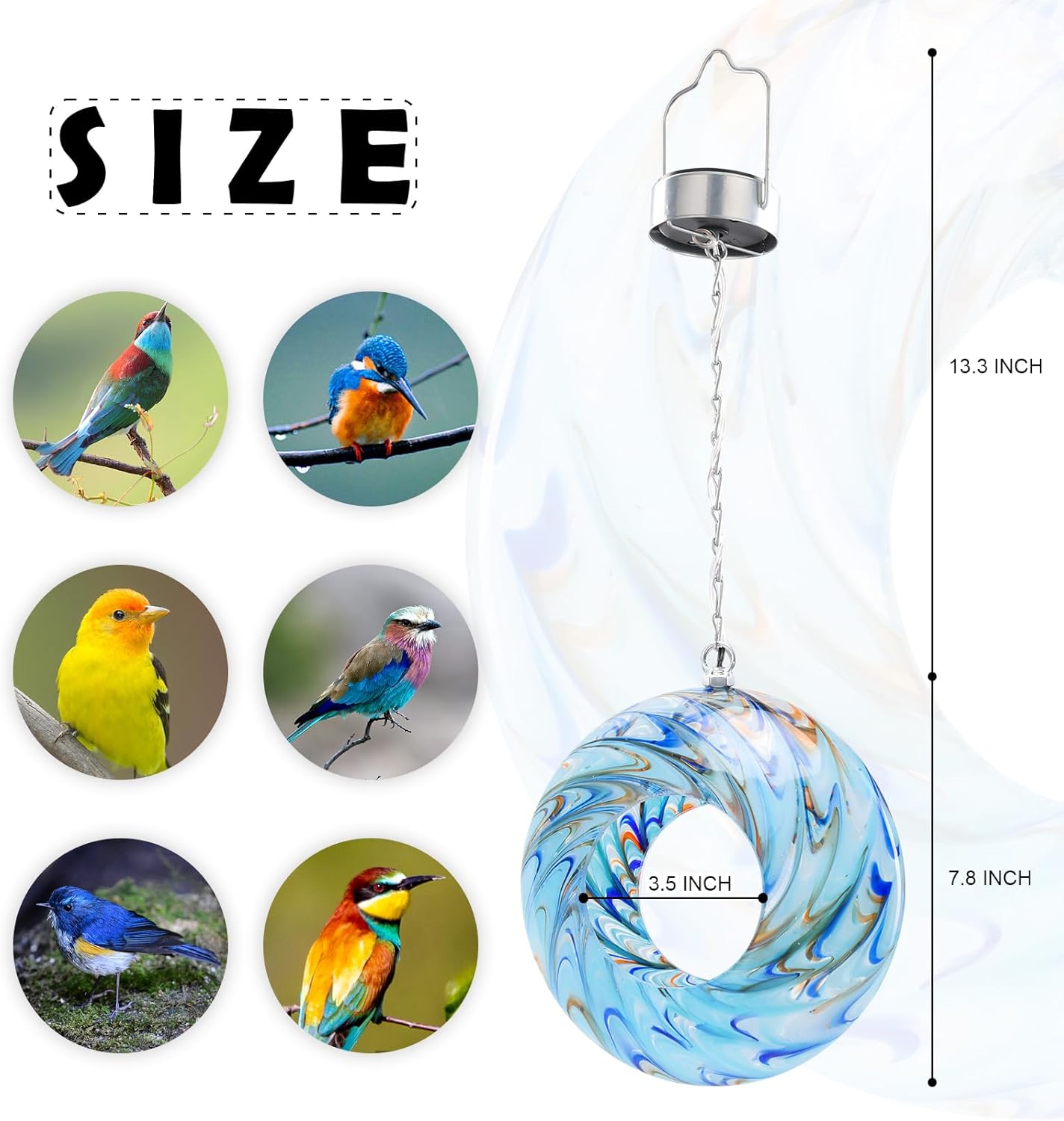 VCUTEKA Bird Feeder Solar Fly Through Bird Feeders for Outside Hanging