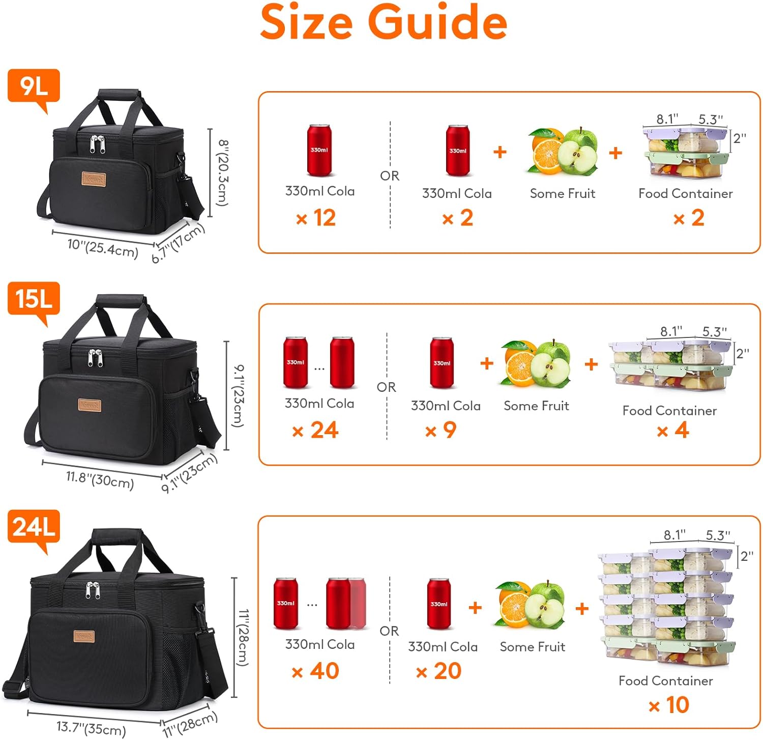 Lifewit Medium Lunch Bag Insulated Lunch Box Soft Cooler Cooling Tote 