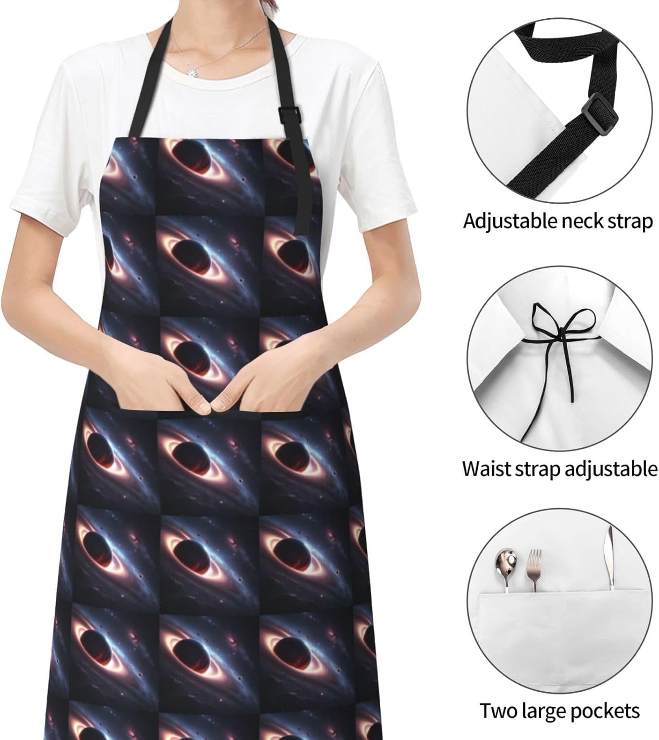 YANYU Galaxy planet Print 28x33 In Kitchen Apron Stylish Chef Apron wi