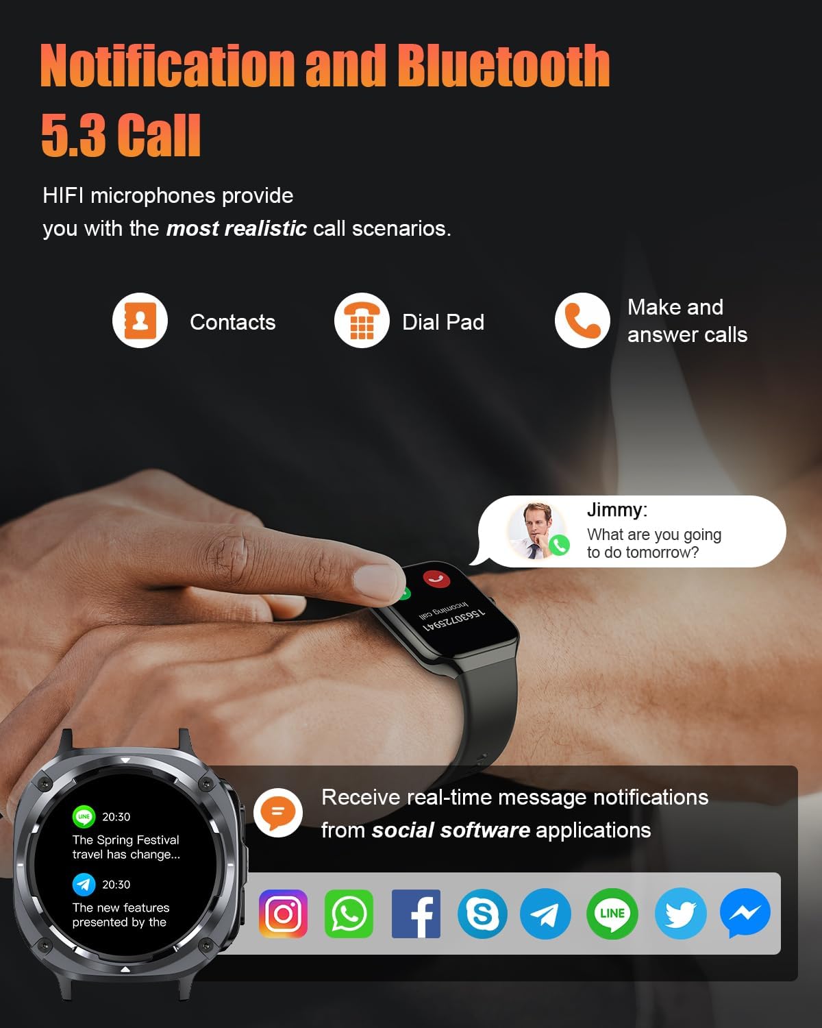 Military Smart Watches for Men(Answer/Make Calls), 1.39" HD Fitness Wa