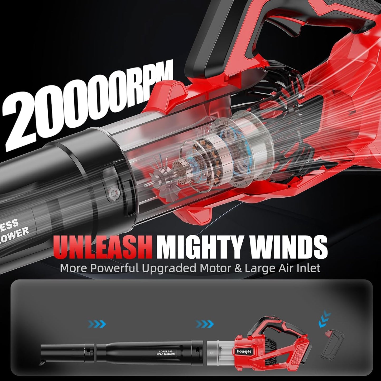 Leaf Blower Cordless Compatible with Milwaukee 18V M18 Battery, 600 CF