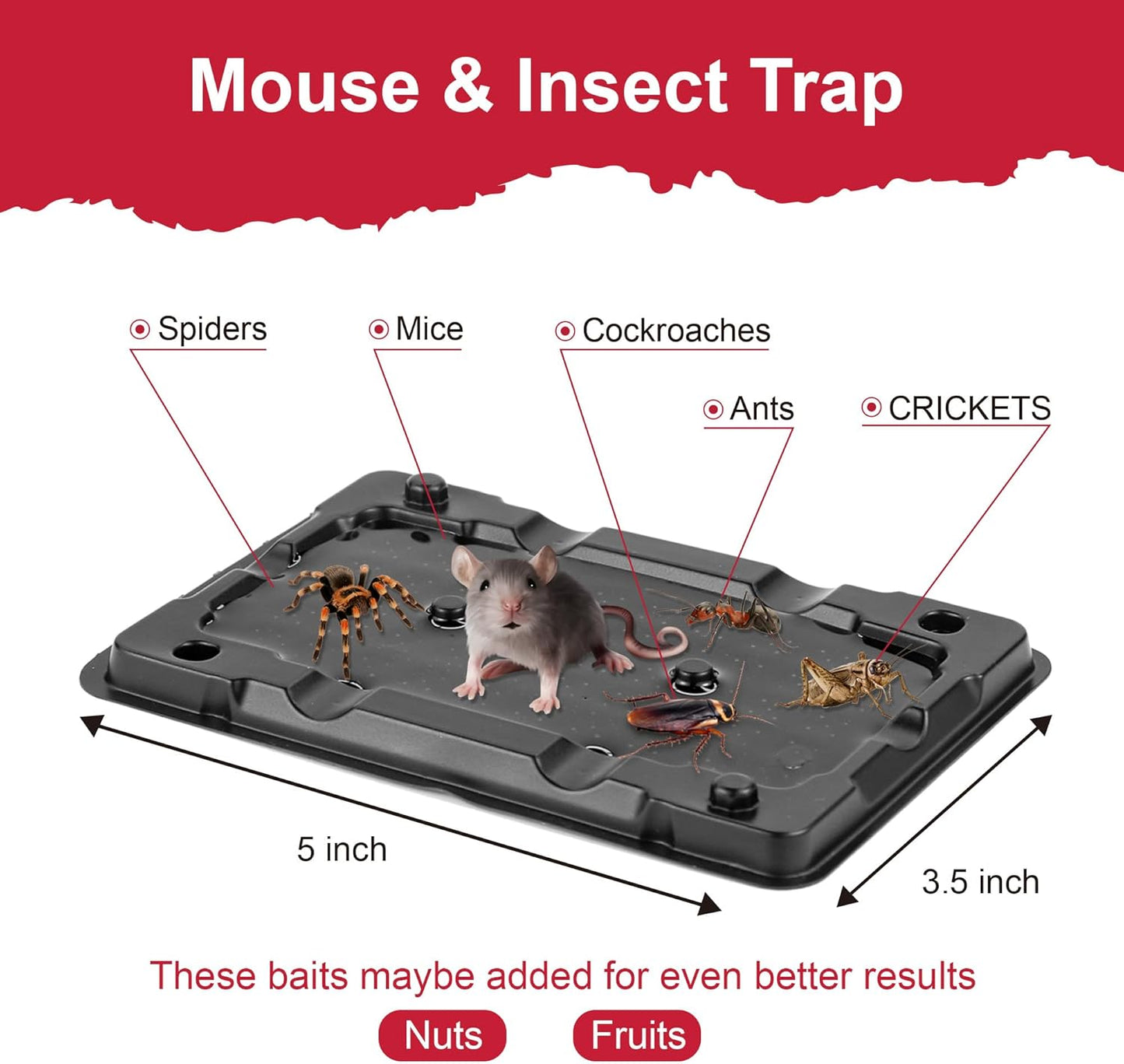 Glue Mouse Traps Indoor for Home -12 Pack Sticky MouseTraps Indoor for