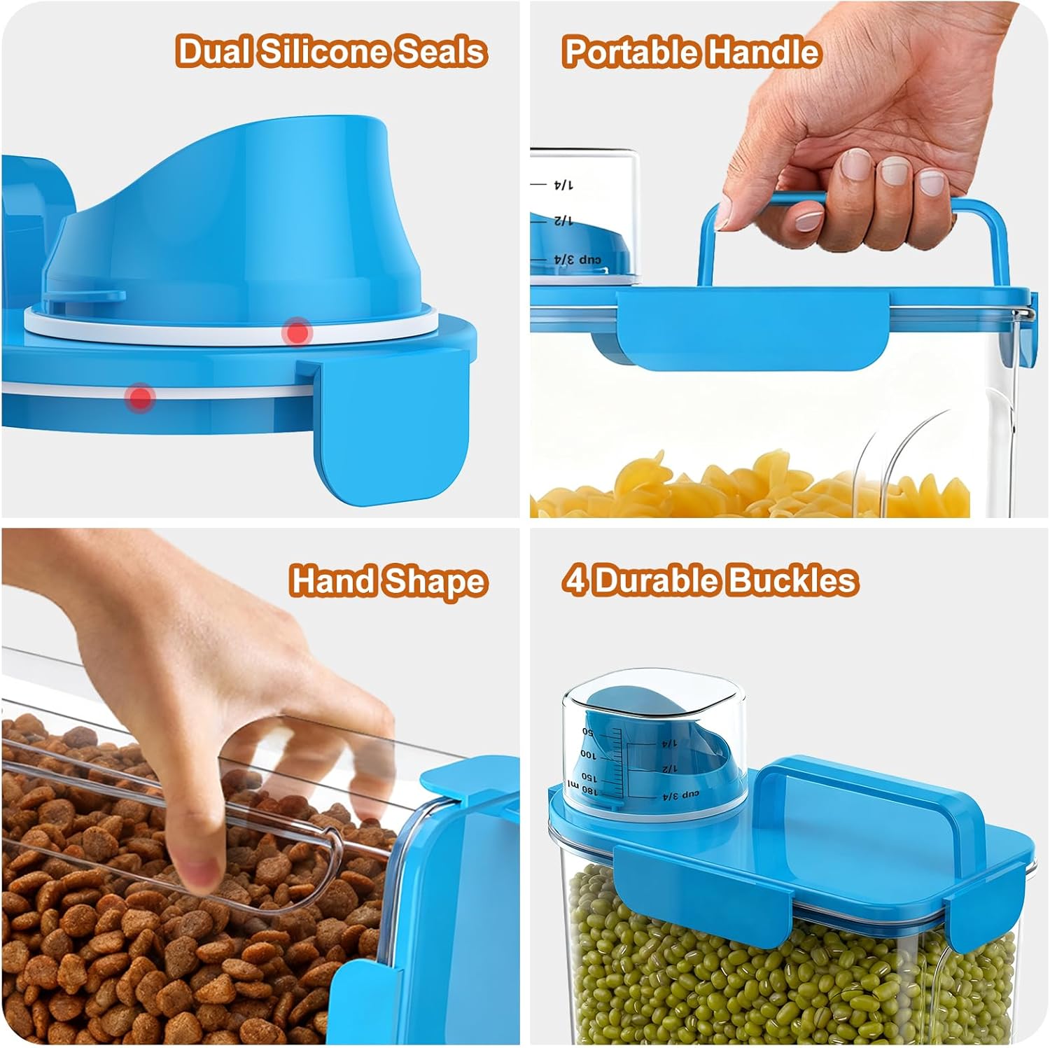 Dog Cat Food Storage Container, 5-7Lbs Pet Food Containers, Airtight C