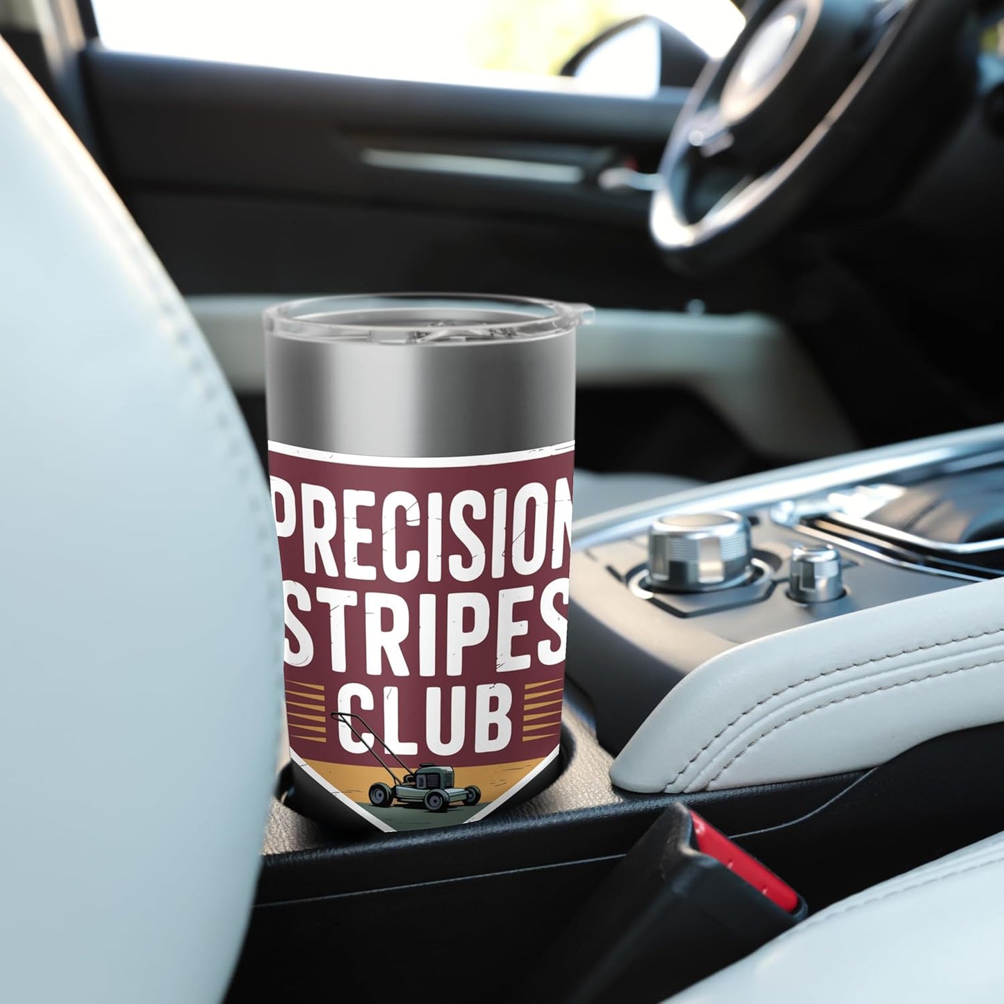 Lawn Striper Lawn Care Mowing Landscaping Precision Stripes Stainless Steel Insulated Tumbler