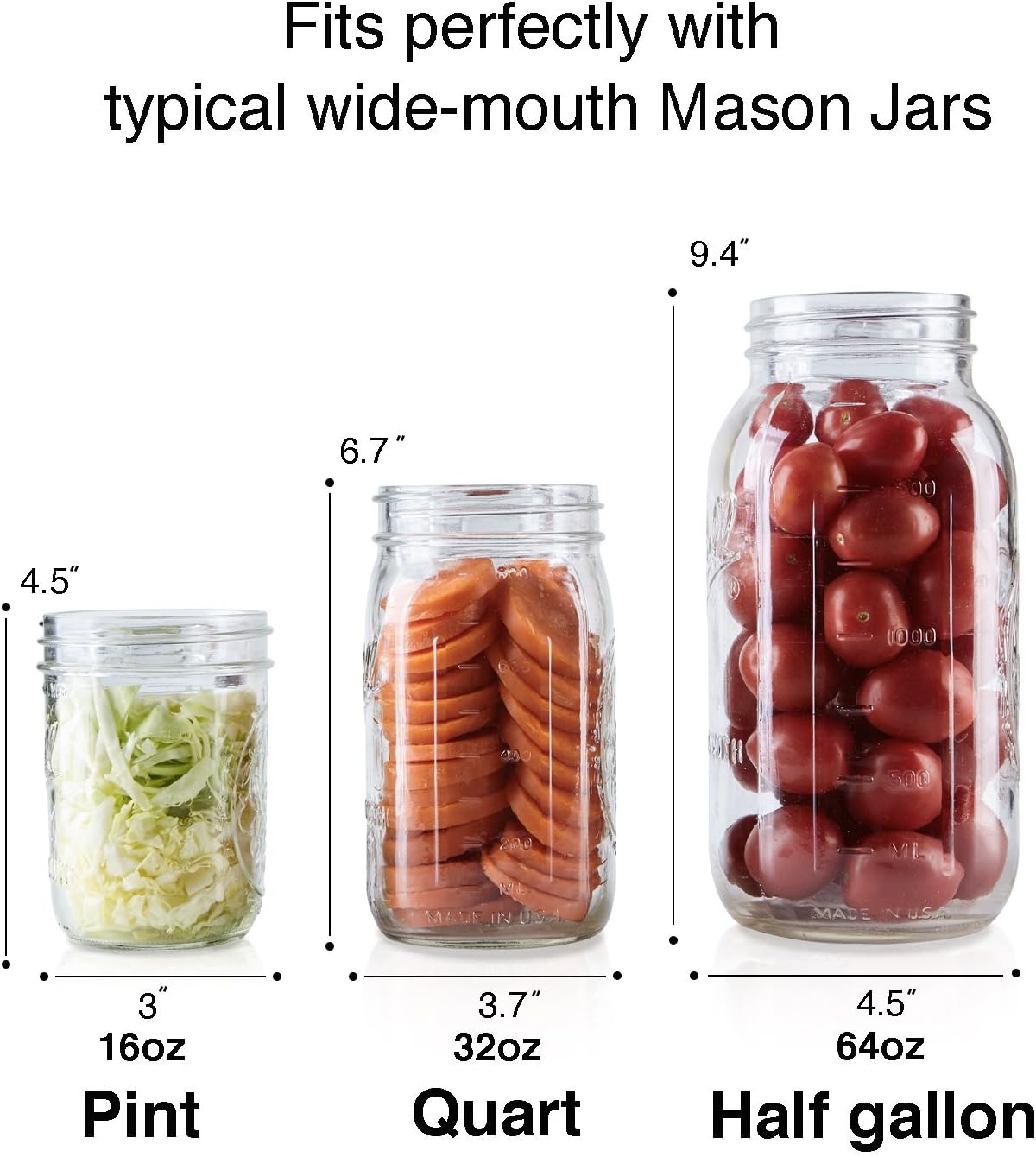 4-Pack of Fermentation Glass Weights with Easy Grip Handle for Wide Mouth Mason Jars