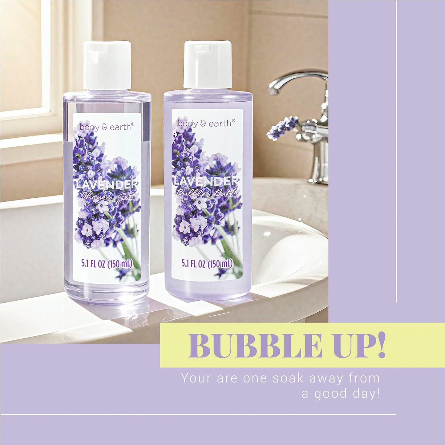 BODY & EARTH Spa Gift Baskets for Women 11pcs Lavender Gift Sets with 