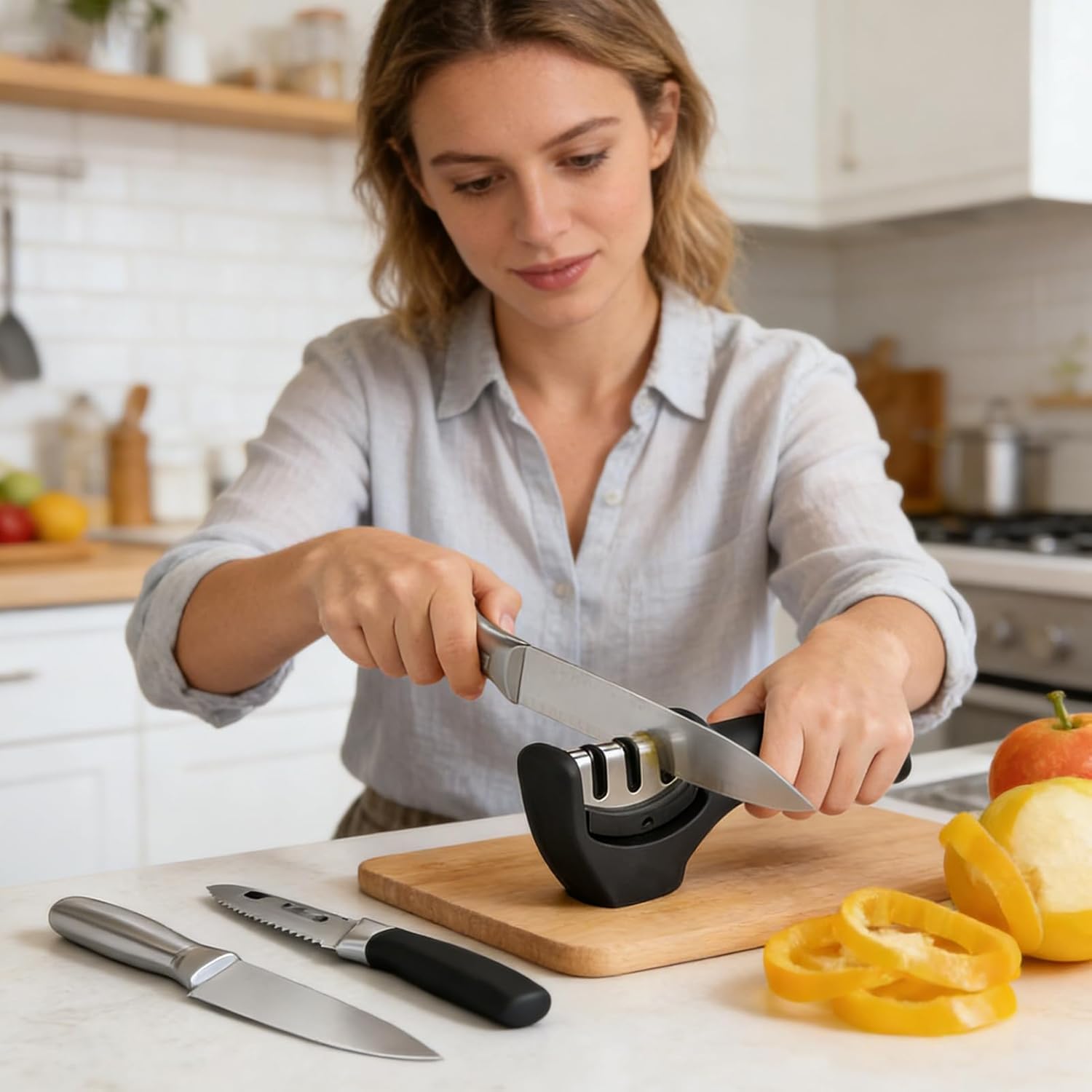 Handheld Cutter Sharpener - 3-Stage Cutting Head Trimmer | Professiona