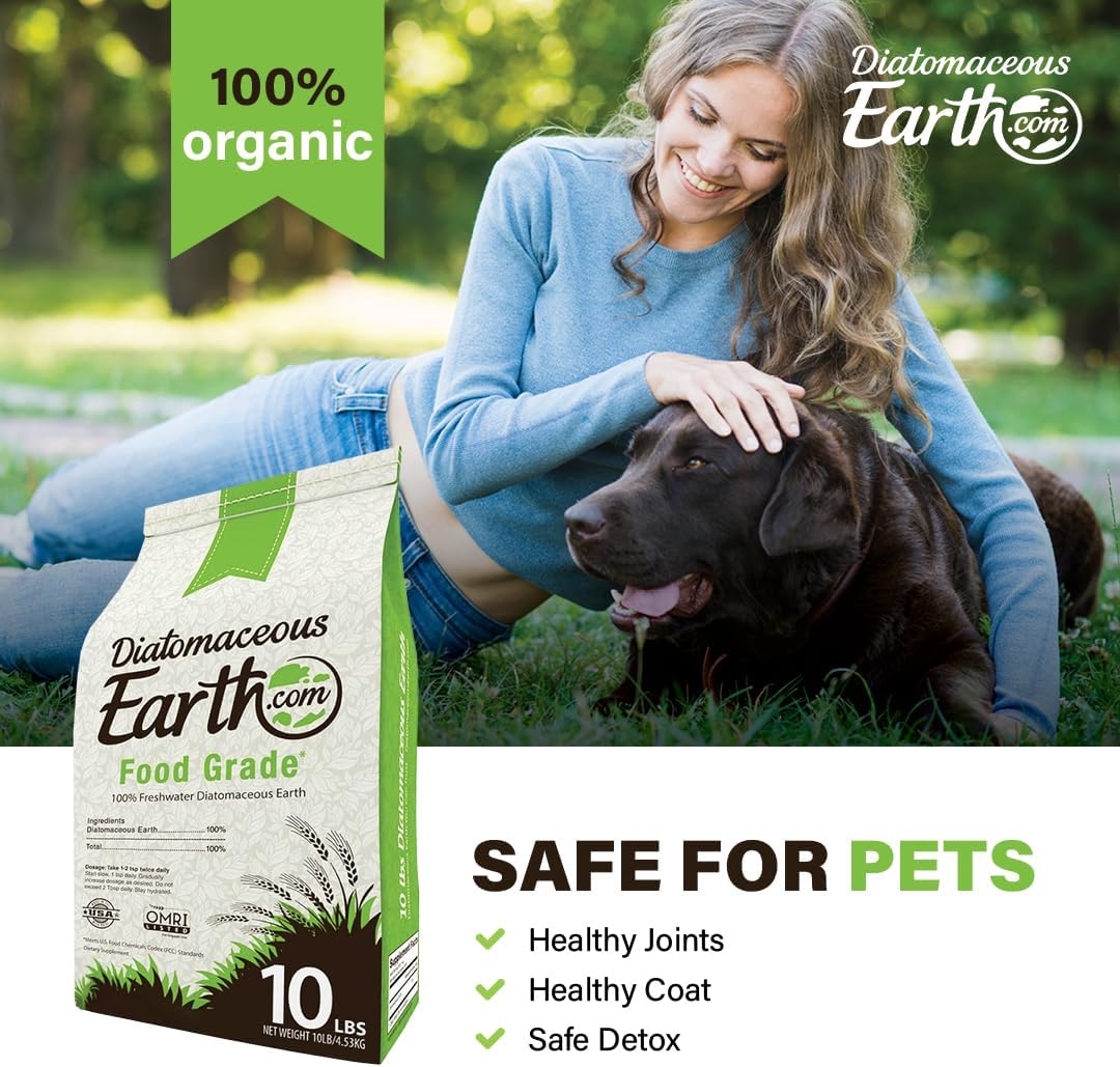 DiatomaceousEarth Food Grade Diatomaceous Earth – 10lb | 100% Organic, All-Natural Powder | Safe for Humans & Pets | OMRI Listed for Organic Use