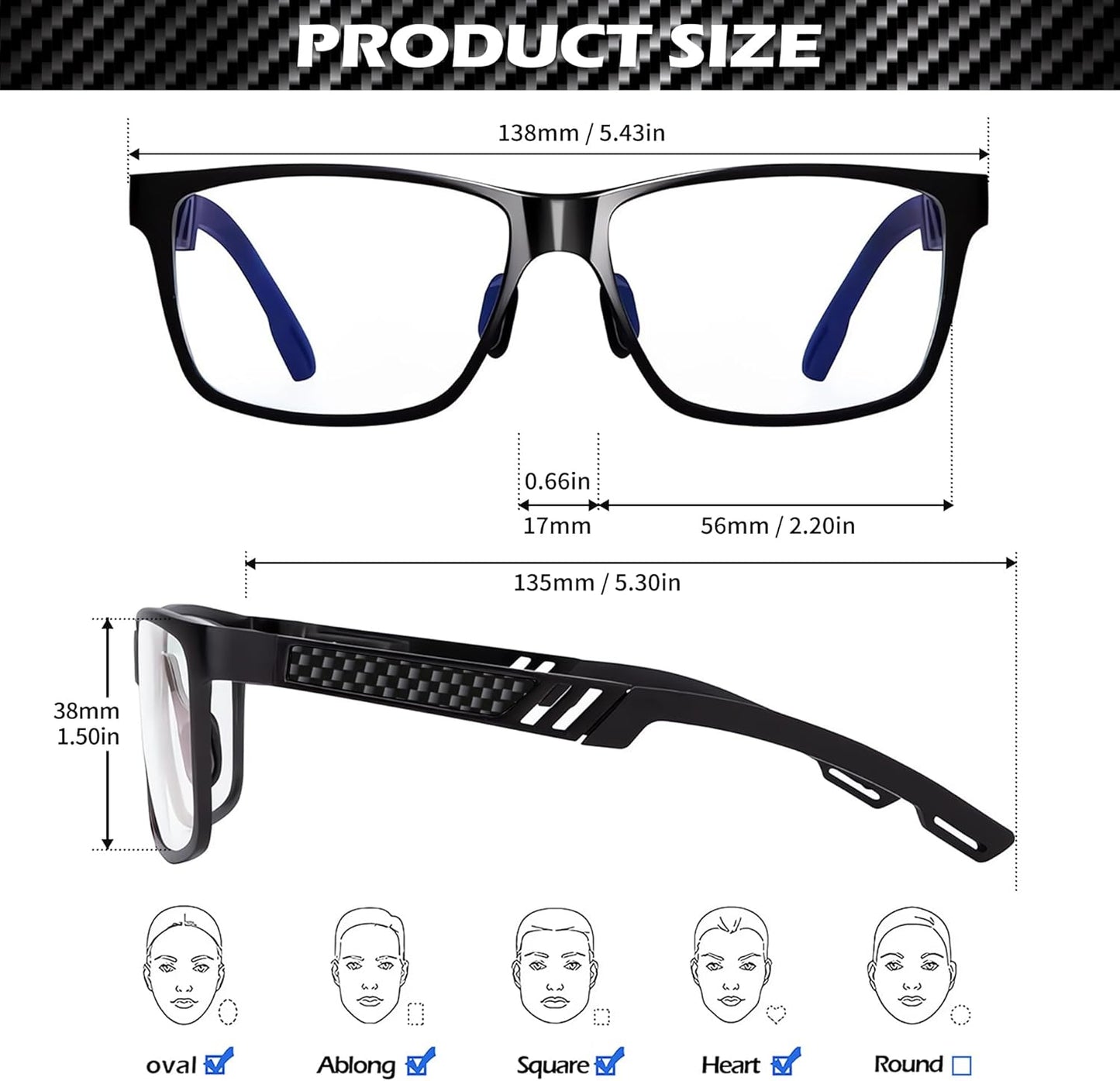 ANYLUV Blue Light Blocking Glasses Men Computer Gaming Glasses Lightwe