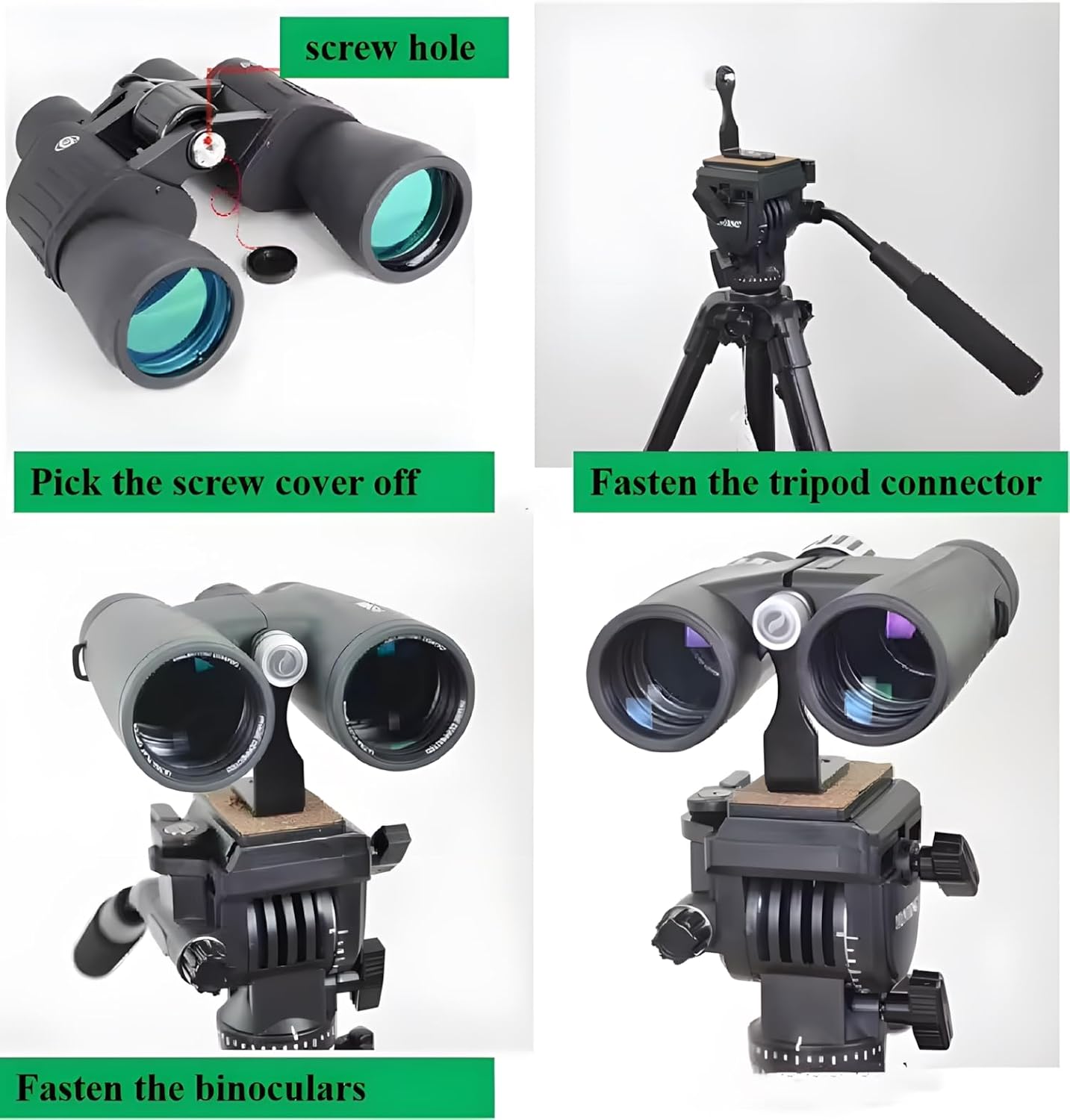 Universal L-Type Metal Binocular Tripod Adapter 1/4" Thread Telescope Tripod Plate Mount