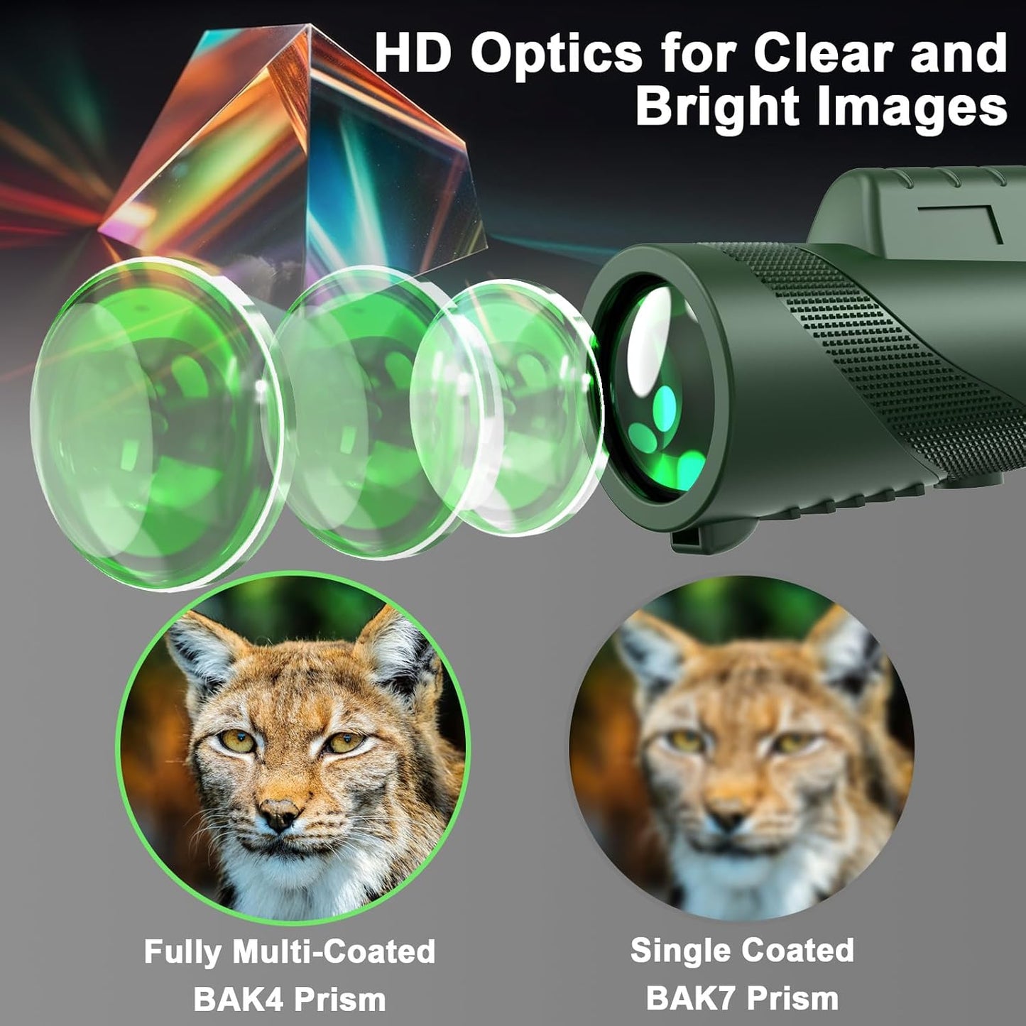 8x42 Portable Monocular Telescope for Adults, High Powered Compact Monoculars for Bird Watching, Hiking, Concert, Travel
