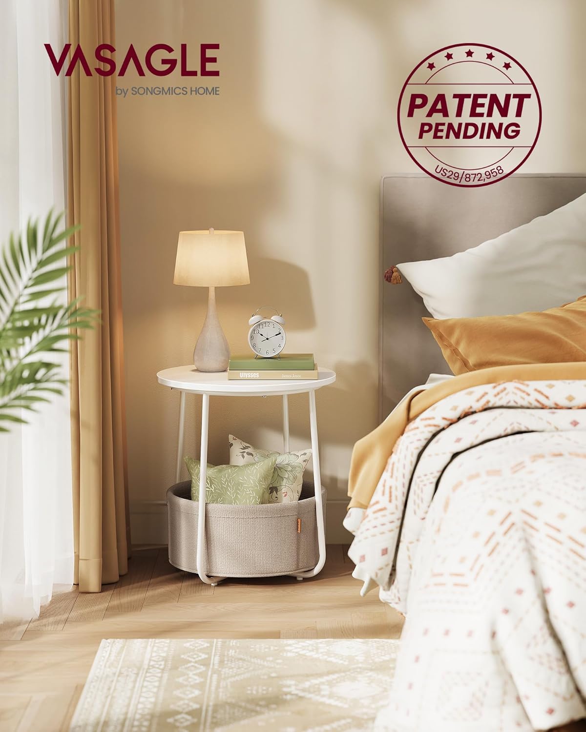 VASAGLE LILEA Collection - Small Round Side End Table, Modern Nightsta