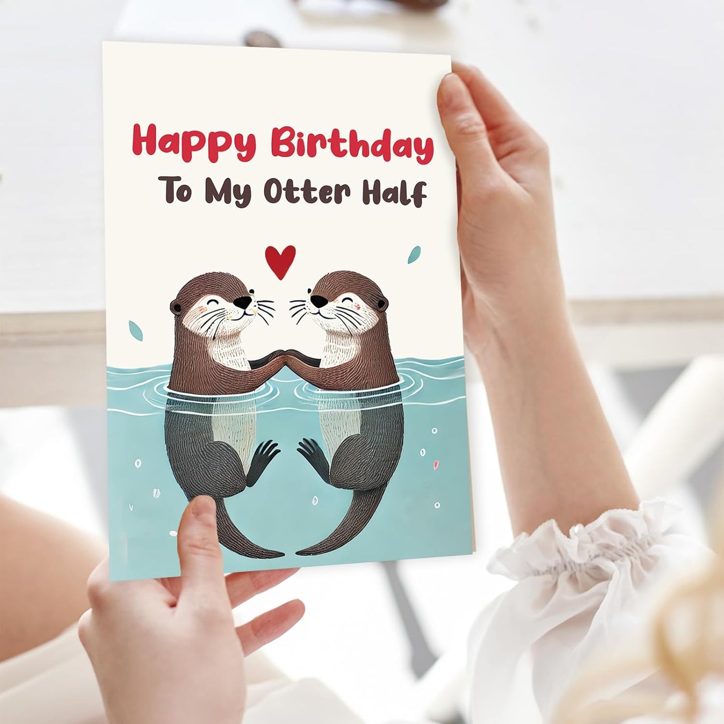 Happy Birthday Gifts Cards for Husband Wife Boyfriend Girlfriend, Funny Birthday Card for Men Women Him Her, Cute Otter Gifts