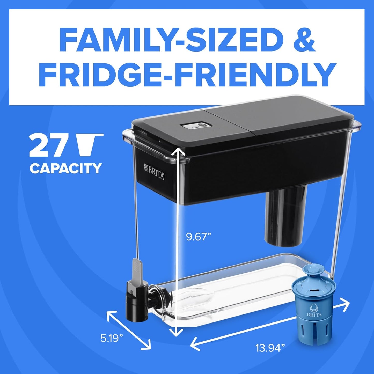 Brita Water Dispenser, UltraMax Elite Filter, Removes 99% of Lead, Inc