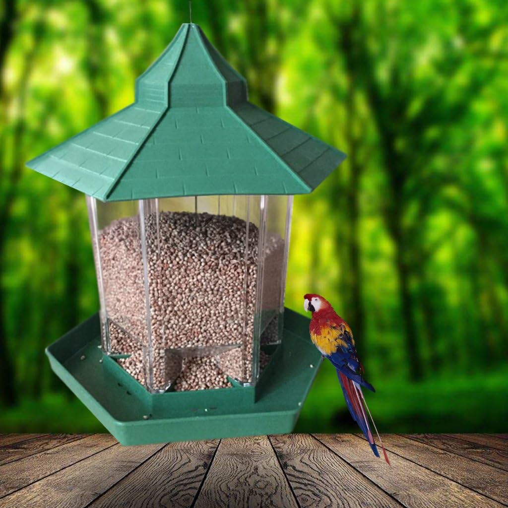Bird Feeders for Outside Hanging Wild Bird Feeder Clear Body Proof Garden Decoration for Bird Watchers