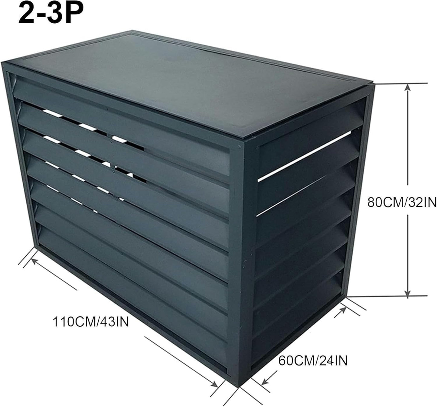 Aluminum Air Conditioner and Heat Pump Cover ,Mini Split Air Conditioner Cover for Outside Units ,Shelf Plant Stand ,Outdoor AC Unit Cover , Noise Reduction ,suitable for outdoor ( Color : Gray flat r