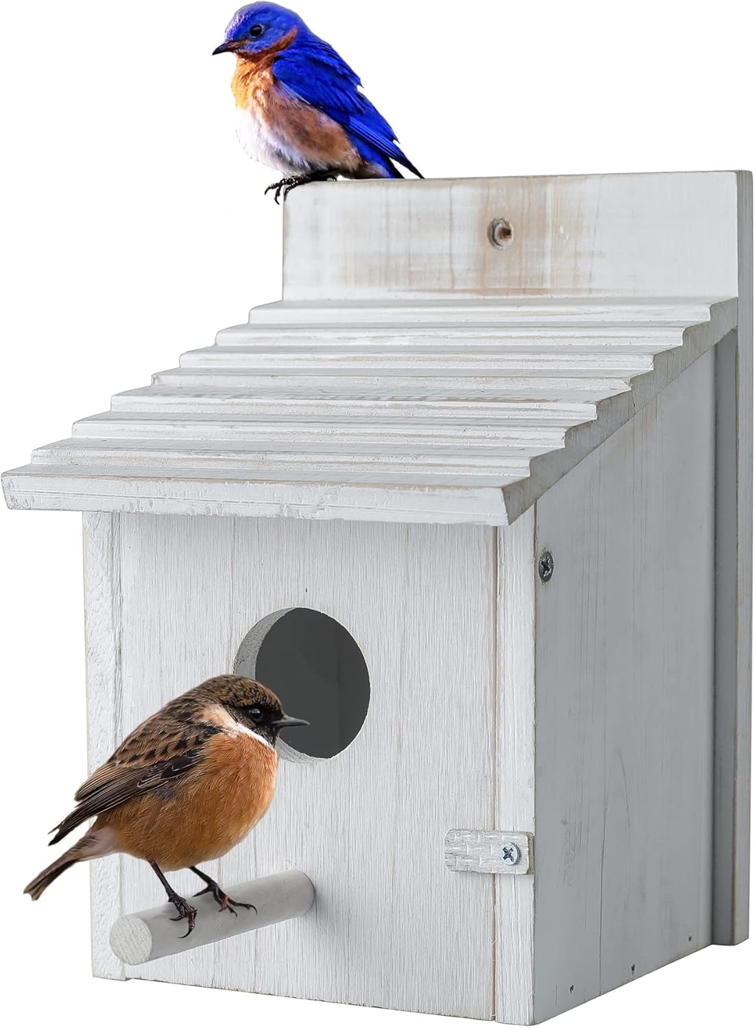 Bird House for Outside,Bluebird House,Outdoor Wooden Hanging Birdhouses Finch Wren Cardinals Garden Nesting Box