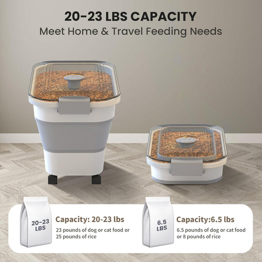 20-23 Lbs Dog Food Storage Container, Collapsible Dog Food Container w