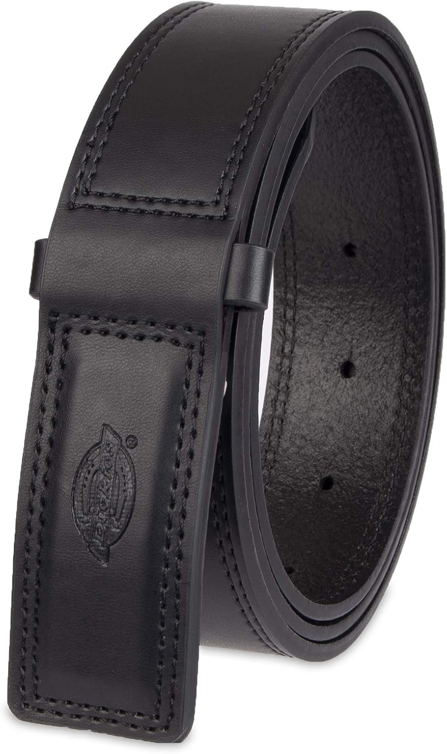 Dickies Men's Leather Mechanic No-Scratch Work Belt - Buckleless, Snap