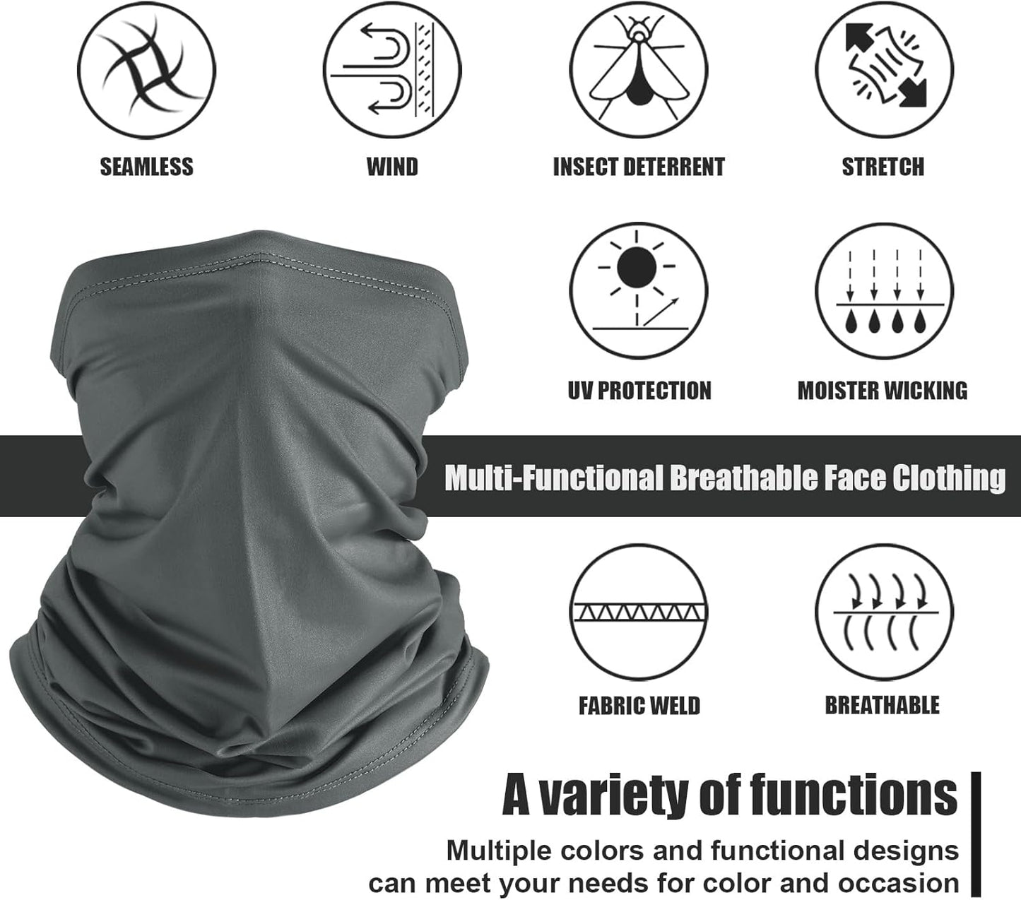 Geyoga 6 Pieces Summer UV Protection Cooling Neck Gaiter Face Clothing