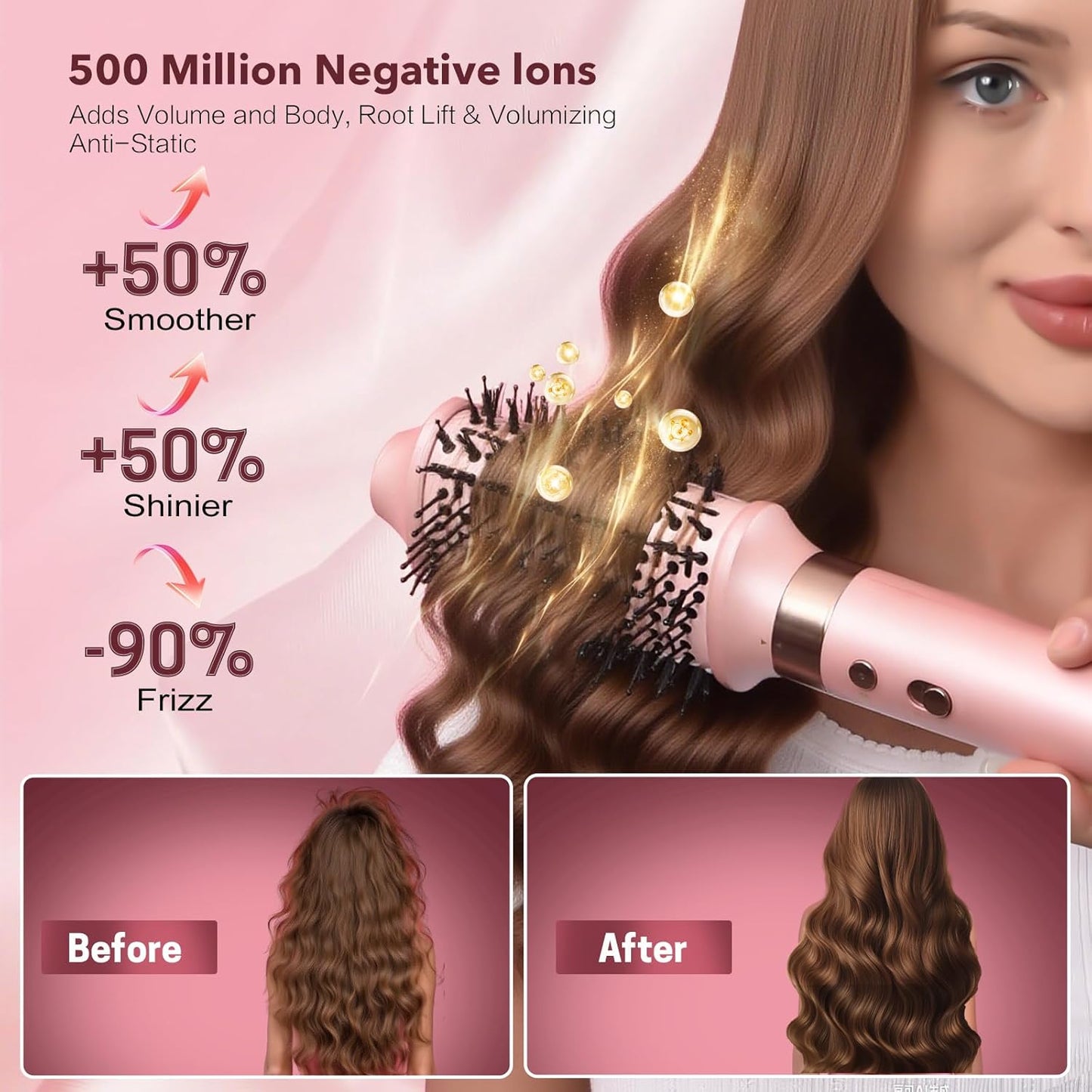 StyleVibe 6-in-1 Air Styler, Hair Dryer & Blow Dryer Brush with Travel