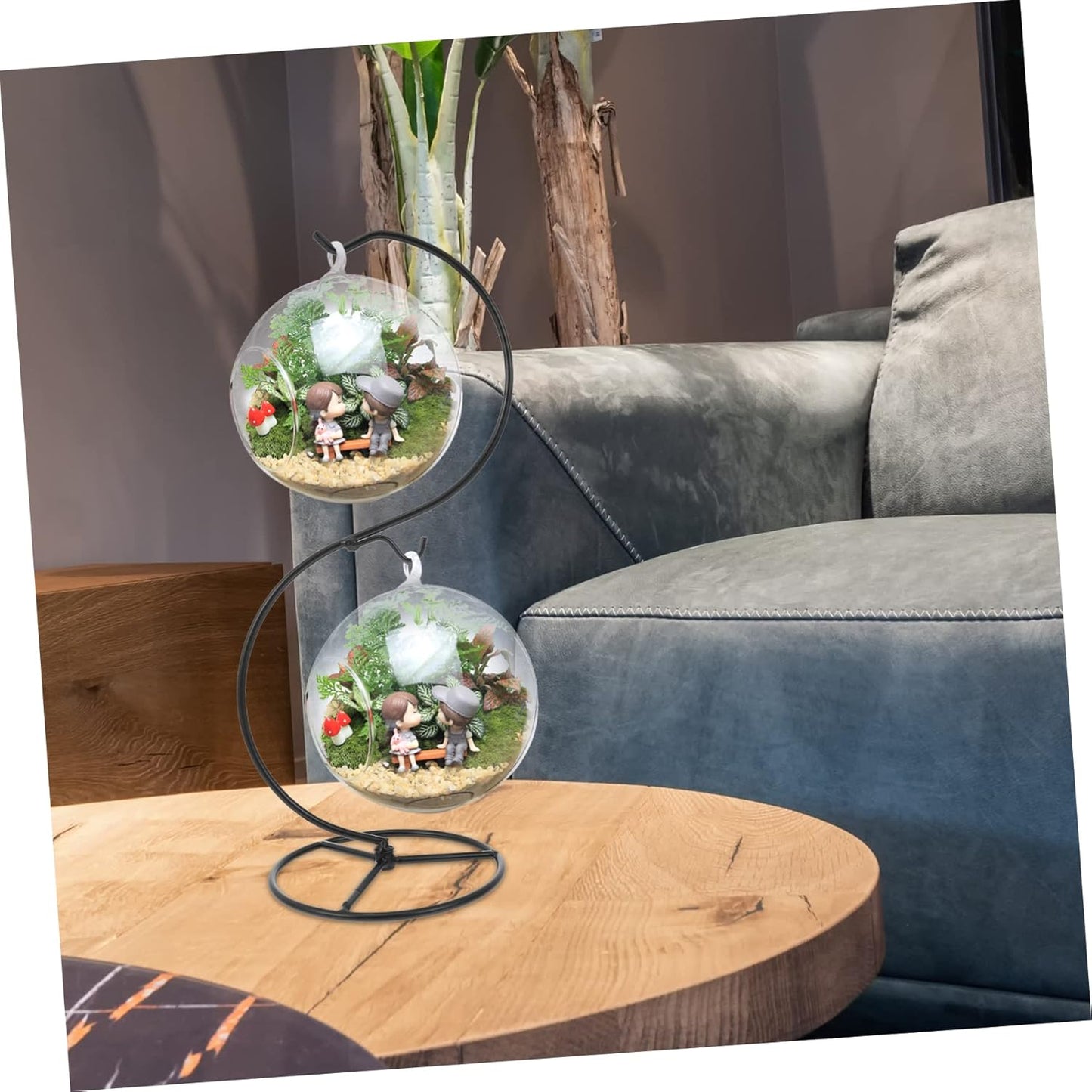 BESTOYARD Hanging Bottle Holder Iron Micro Landscape Rack for Home Decor Creative Tabletop Display Stand for Indoor Gardens and Terrariums