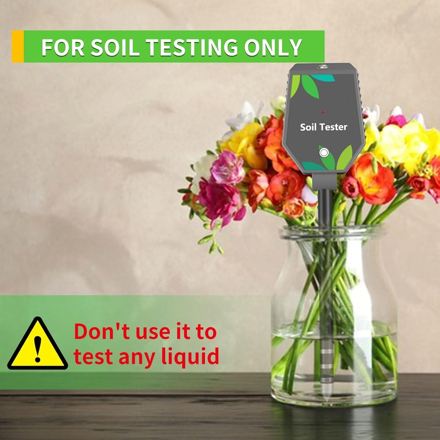 Soil Moisture Meter for Plants, 8-in-1 Soil pH Meter Moisture, Light, 