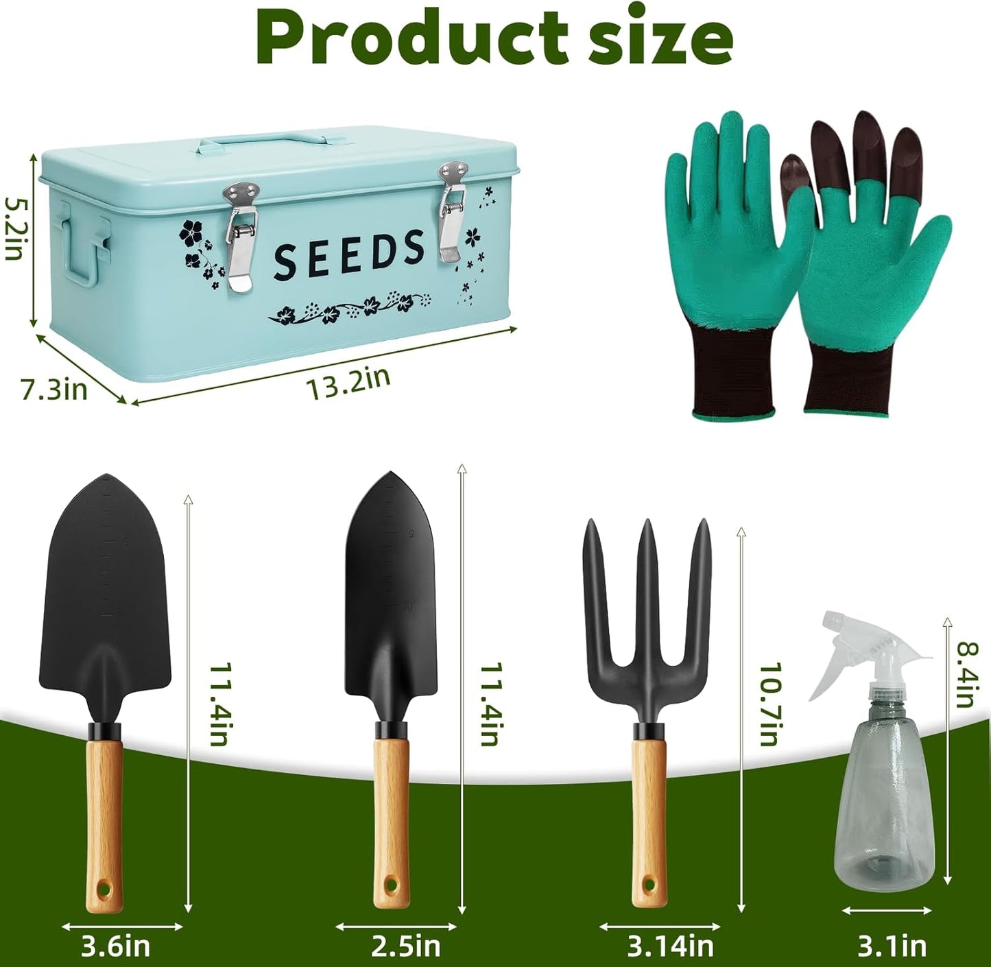 8 in 1 Seed Storage Garden Seed Organizer with Gardening SuGarden Tool