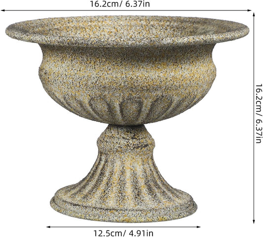 Milisten Vintage Metal Pedestal Vase Rustic Iron Flower Urn Pot Weddin