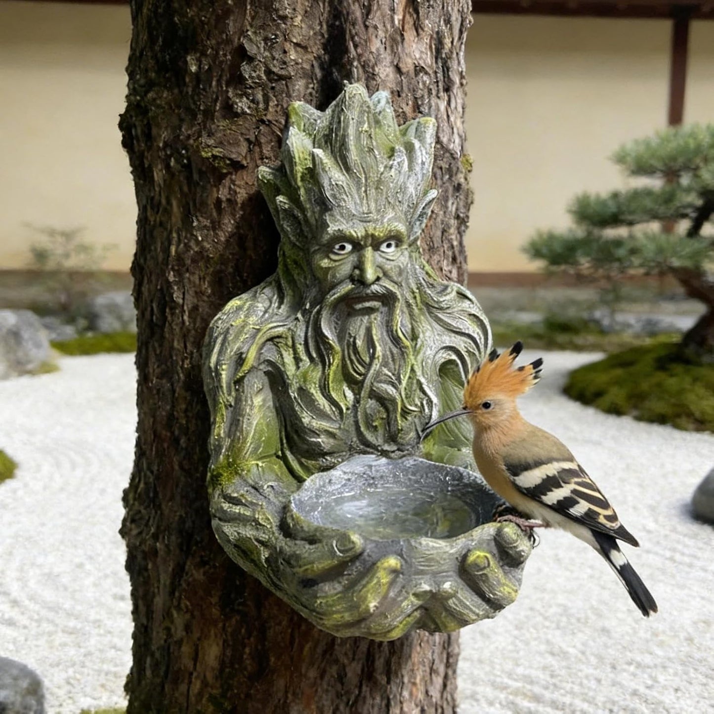 Bird Feeder - Artistic Garden Statue | Sparrow Feeding Station, Outdoor Garden Accessory, Backyard Patio Yard, Decorative Bird Feeder, Functional Sculpture for Birds and Nature