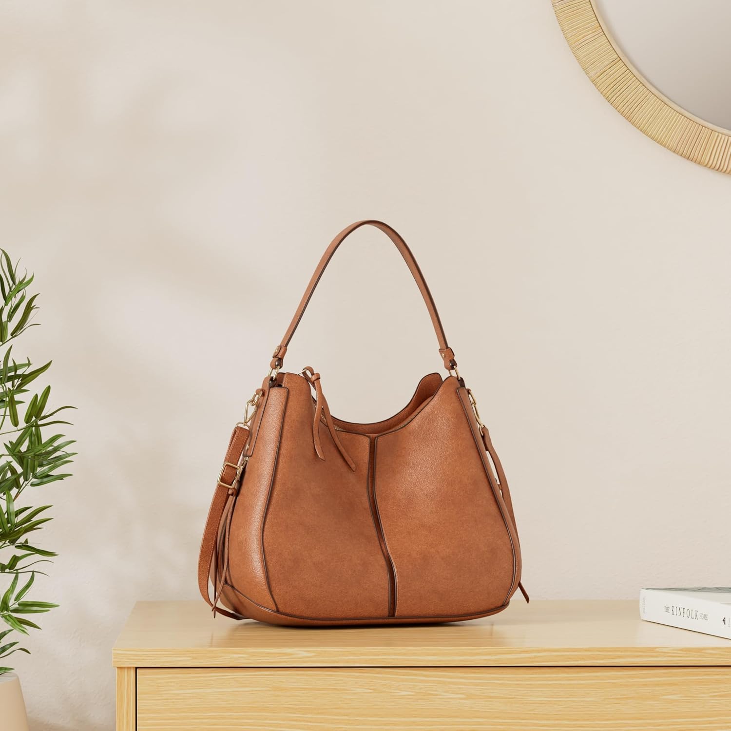Realer Hobo Crossbody Bags for Women Designer Faux Leather Hobo Handba
