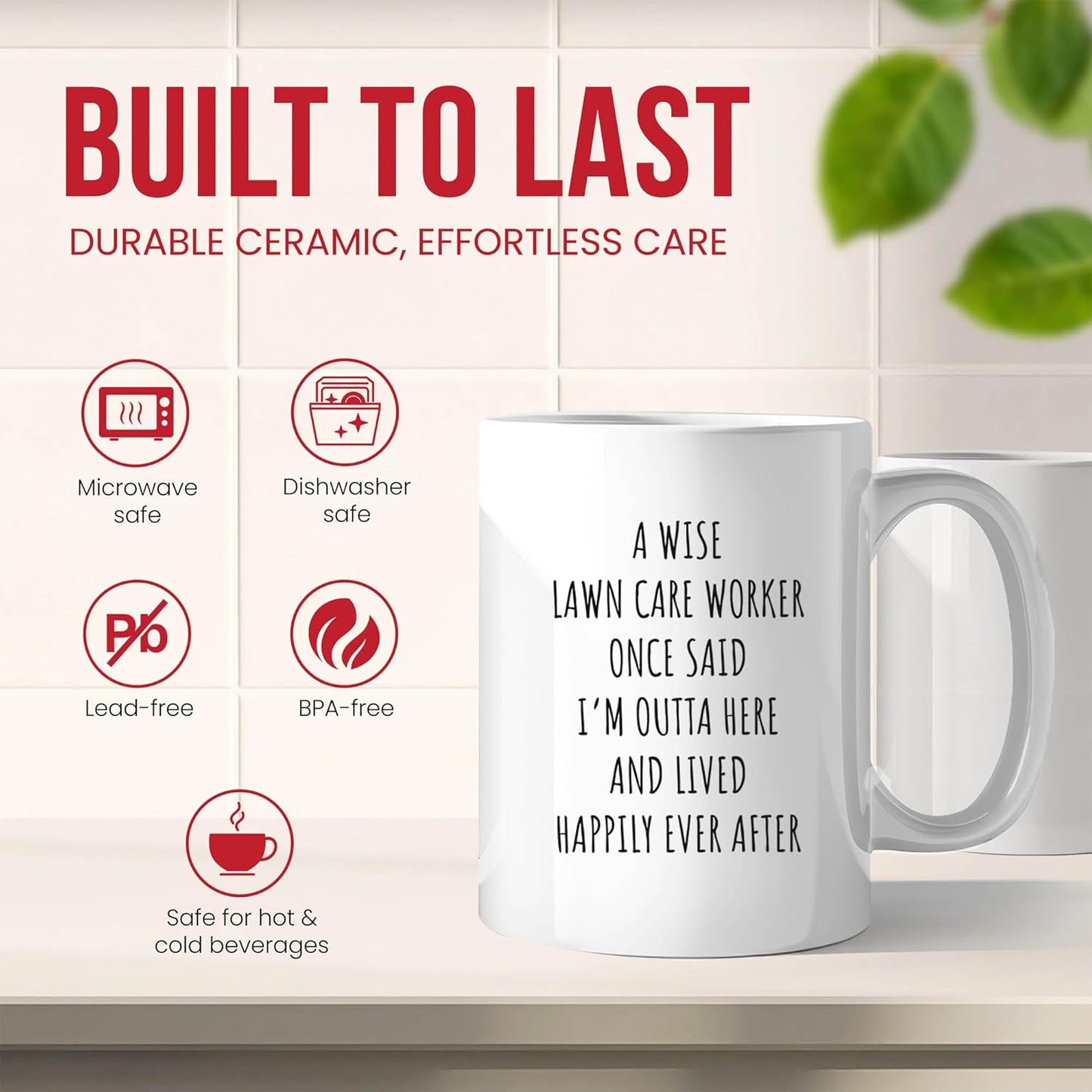 Best Retirement Lawn Care Worker Mug - Gardening Coffee Cup - Artist Funny Gift From Family - Tea Mugs - Yard Maintenance Cups - 11 Oz Ceramic Gifts For Nature Lovers, Birthday, Him, Her, Christmas
