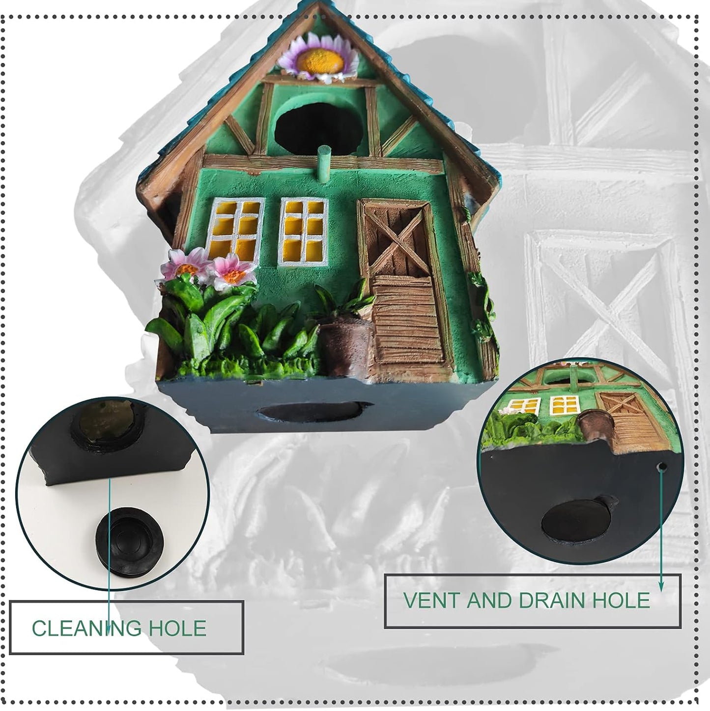 Bird House Indoor Outdoor for Hummingbird, Bluebird, Swallow, Wren, Robin - Small Houses Gifts for Bird Lovers