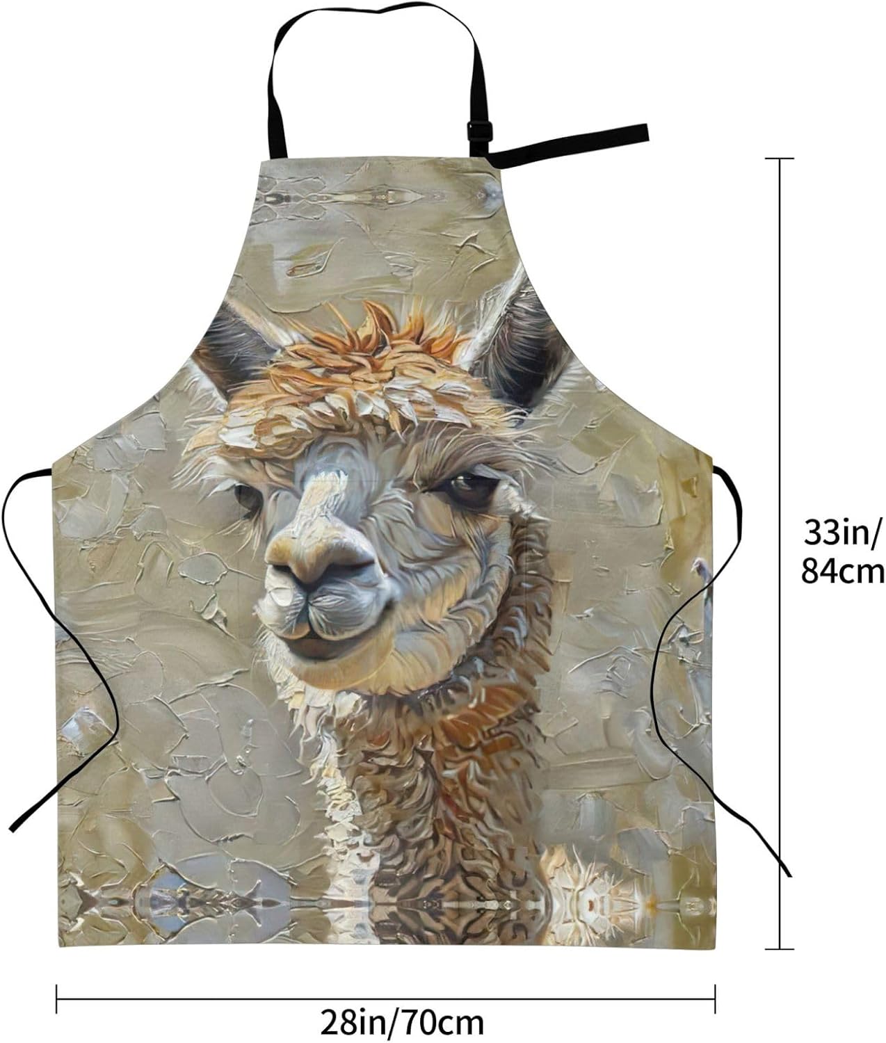 Alpaca Llama Print Laundry apron 28x33 In Waterproof Kitchen Apron with Pockets for Cooking Baking