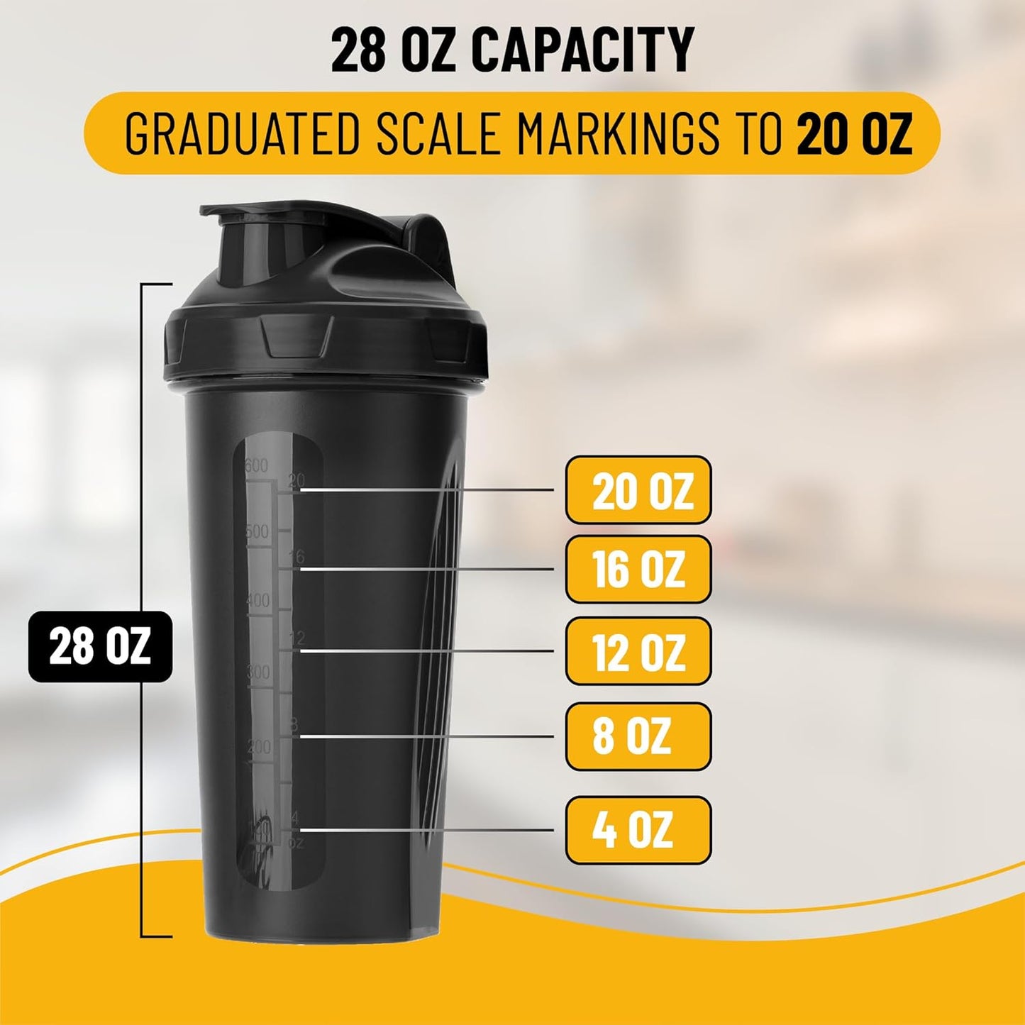 Mr. Pen- Shaker Bottles for Protein Mixes, 28 oz, Shaker Bottle with Wire Whisk Ball, Protein Shaker Bottle, Shaker Cup, Protein Shaker, Protein Shake Bottle, Bottle Shaker, Shake Bottle