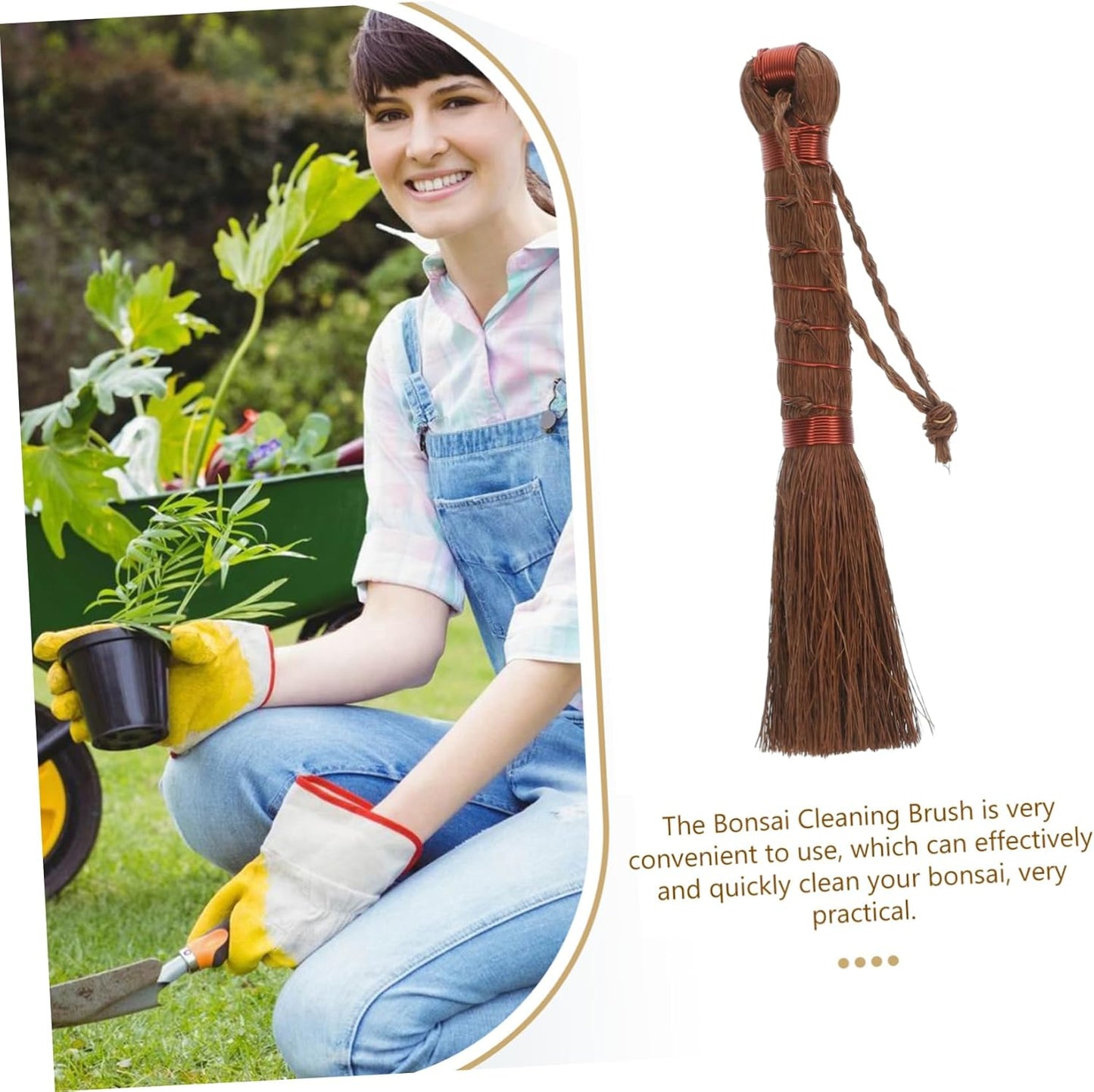 Milisten Gardening Brush Bonsai Cleaning Broom Palm Scrub Brush Multi-
