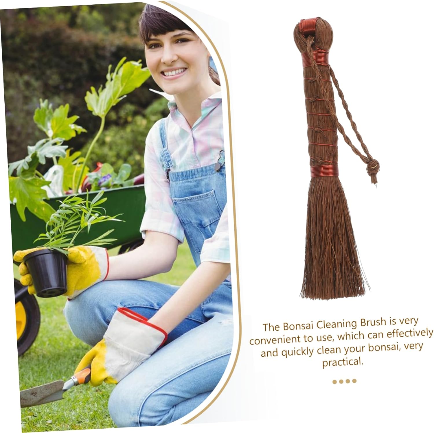 Milisten Gardening Brush Bonsai Cleaning Broom Palm Scrub Brush Multi-
