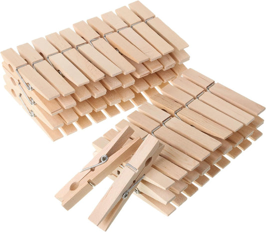 Mr. Pen- Wooden Clothes Pins, Large Natural Wood, 50 Pack, 2.9 Inch, Rust Resistant for Classroom, Crafts