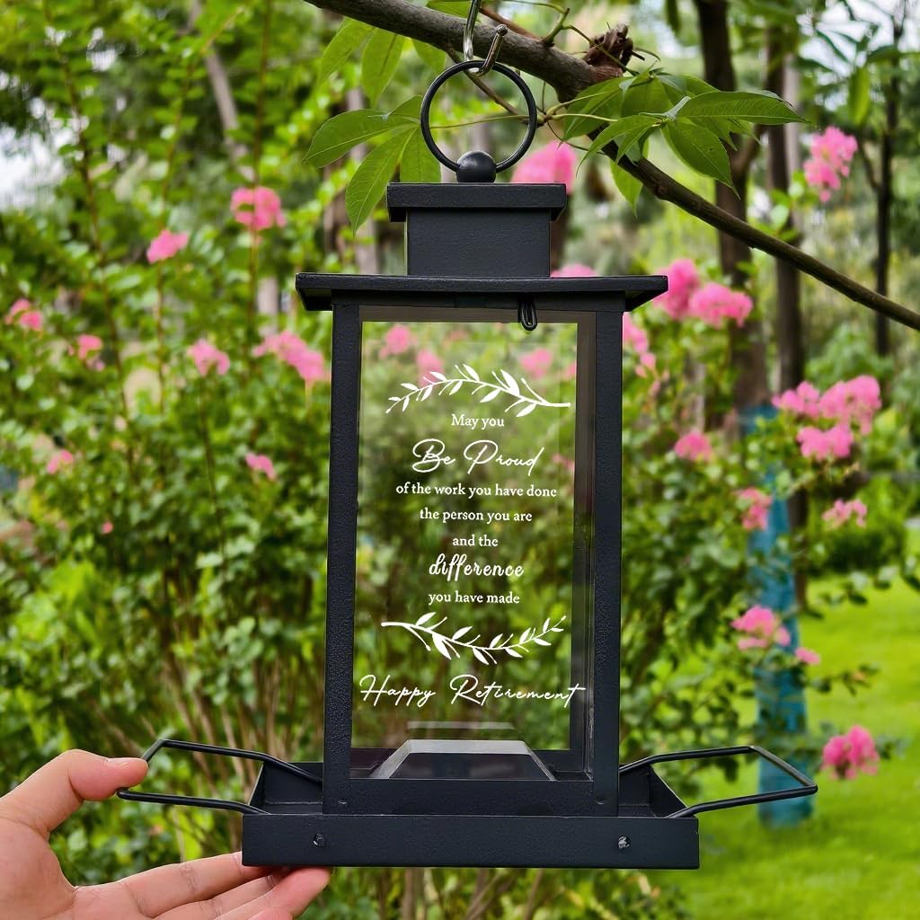 Retirement Gift Bird Feeders for Outdoors, Happy Retirement Gifts for Women Men Retired Friend Coworker Nurse Boss Teacher, Going Away Party Decorations, Home Decor Outside Garden Birdfeeders