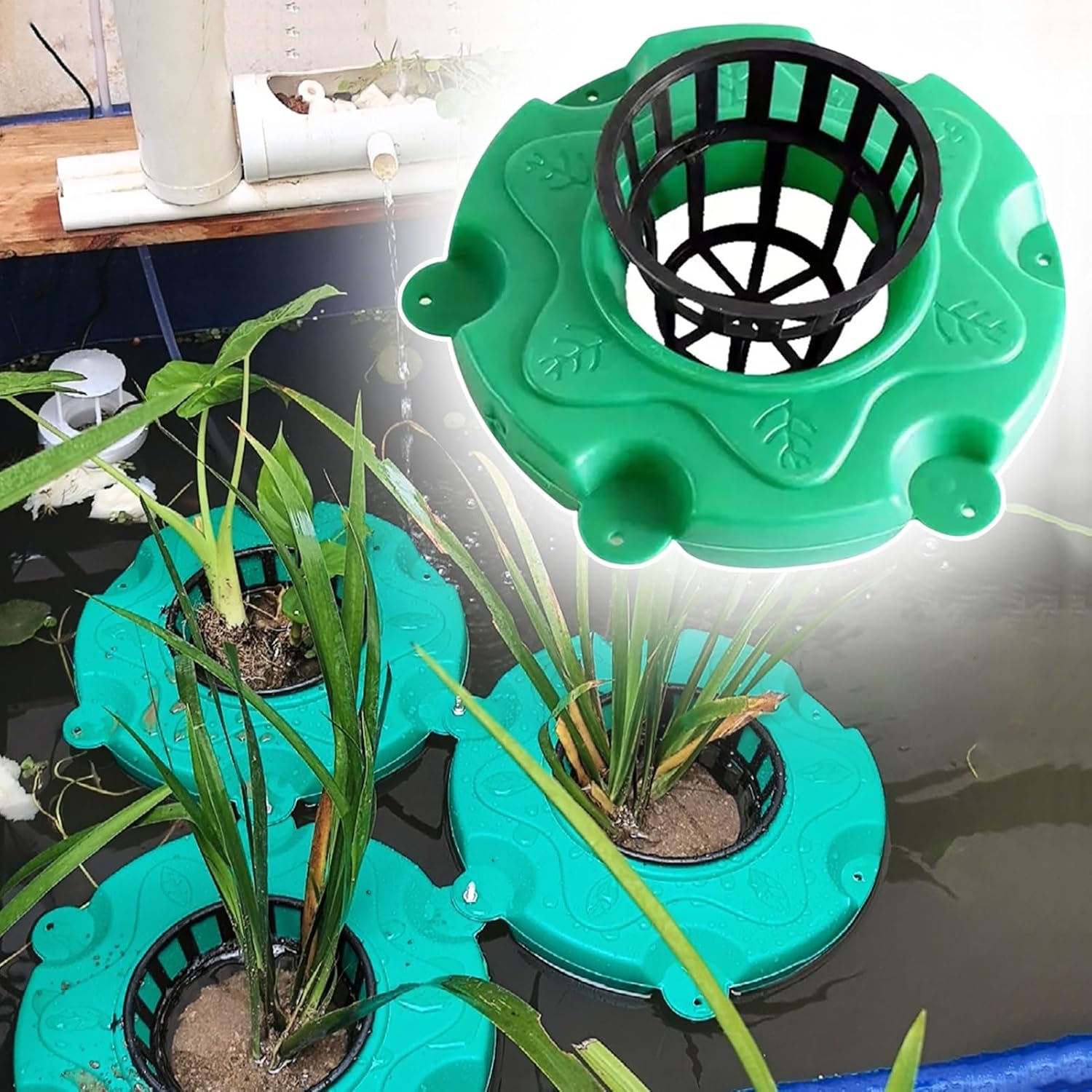 Aquarium Water Plants Floating Planter Basket Outdoor Plant Island for