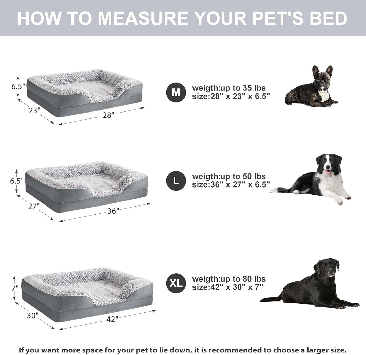 Orthopedic Dog Beds for Large Dogs,Waterproof Dog Bed, Egg Crate Foam 
