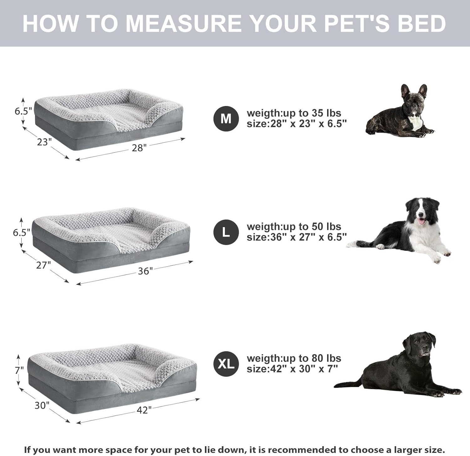 Orthopedic Dog Beds for Large Dogs,Waterproof Dog Bed, Egg Crate Foam 
