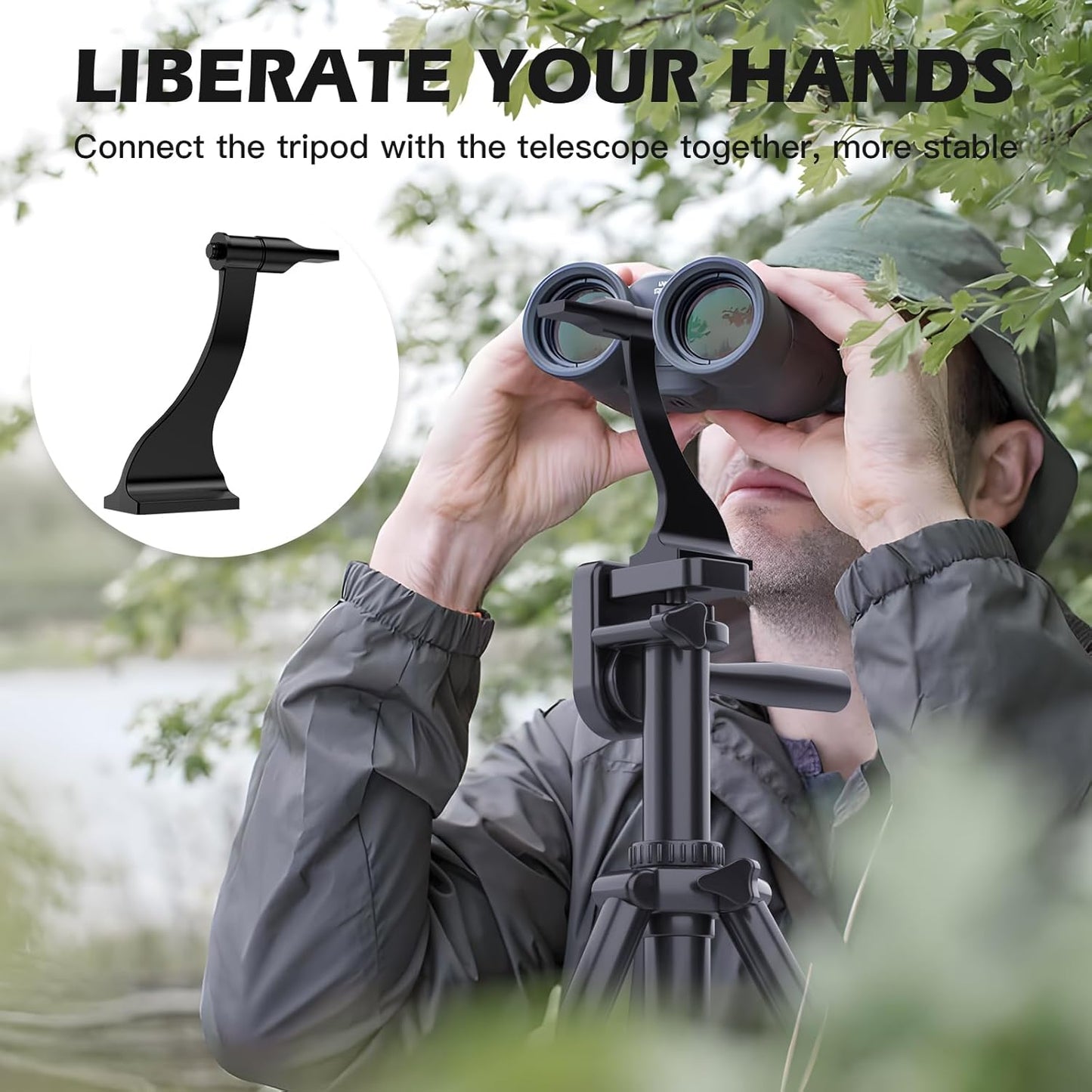 Binocular Tripod Adapter-Binocular Mount 1/4 Inch Aluminium Threading 