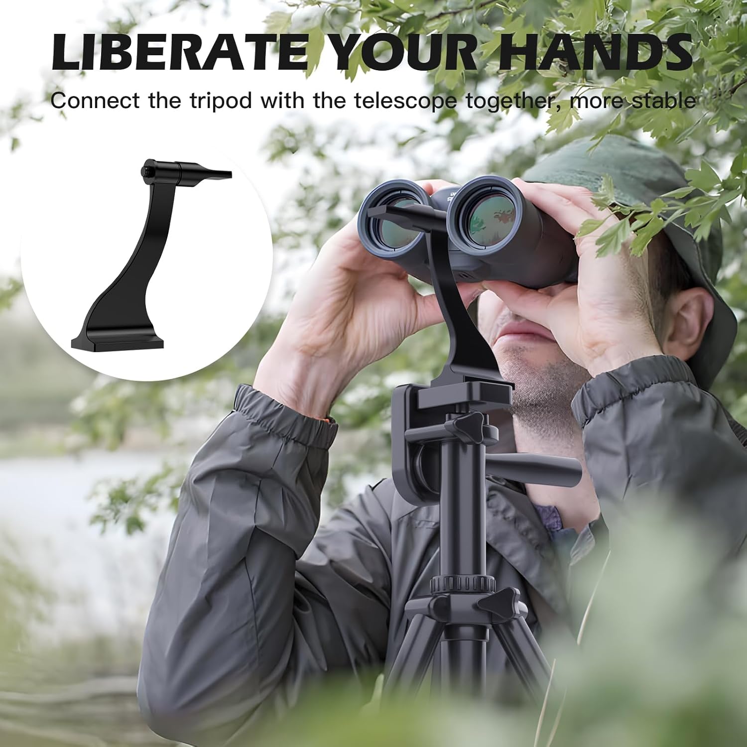 Binocular Tripod Adapter-Binocular Mount 1/4 Inch Aluminium Threading 