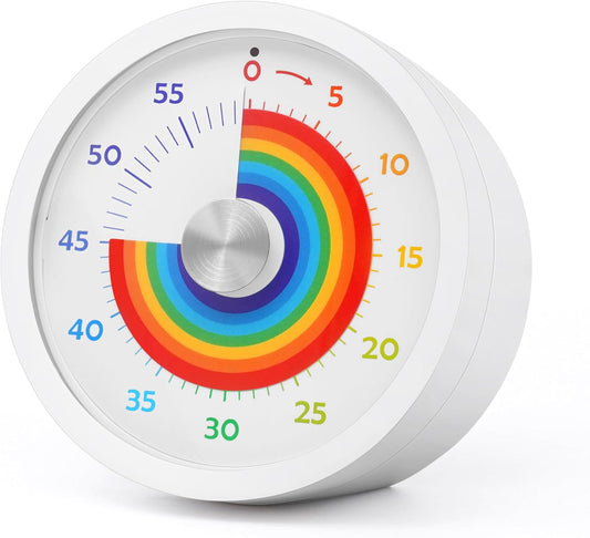 Visual Timer, Kitchen Timer Rainbow Disk 60 Minute Countdown Timer for