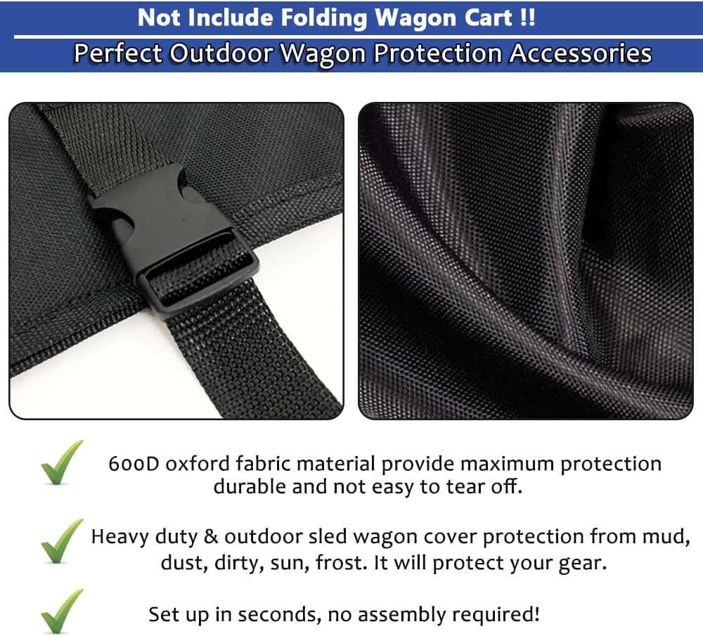 Folding Wagon Cover Fit for Outdoor & Garden Cart Dustproof Accessories, 600D Heavy Duty, 22"x17"