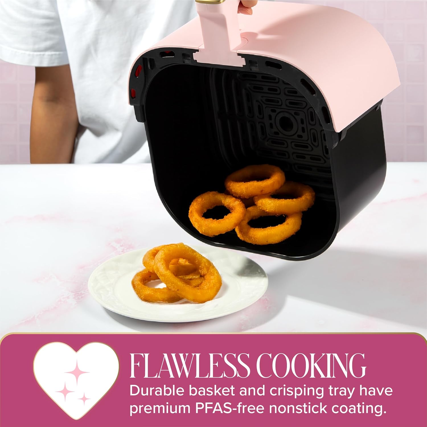 Paris Hilton Air Fryer, Large 6-Quart Capacity, Nonstick Made without 