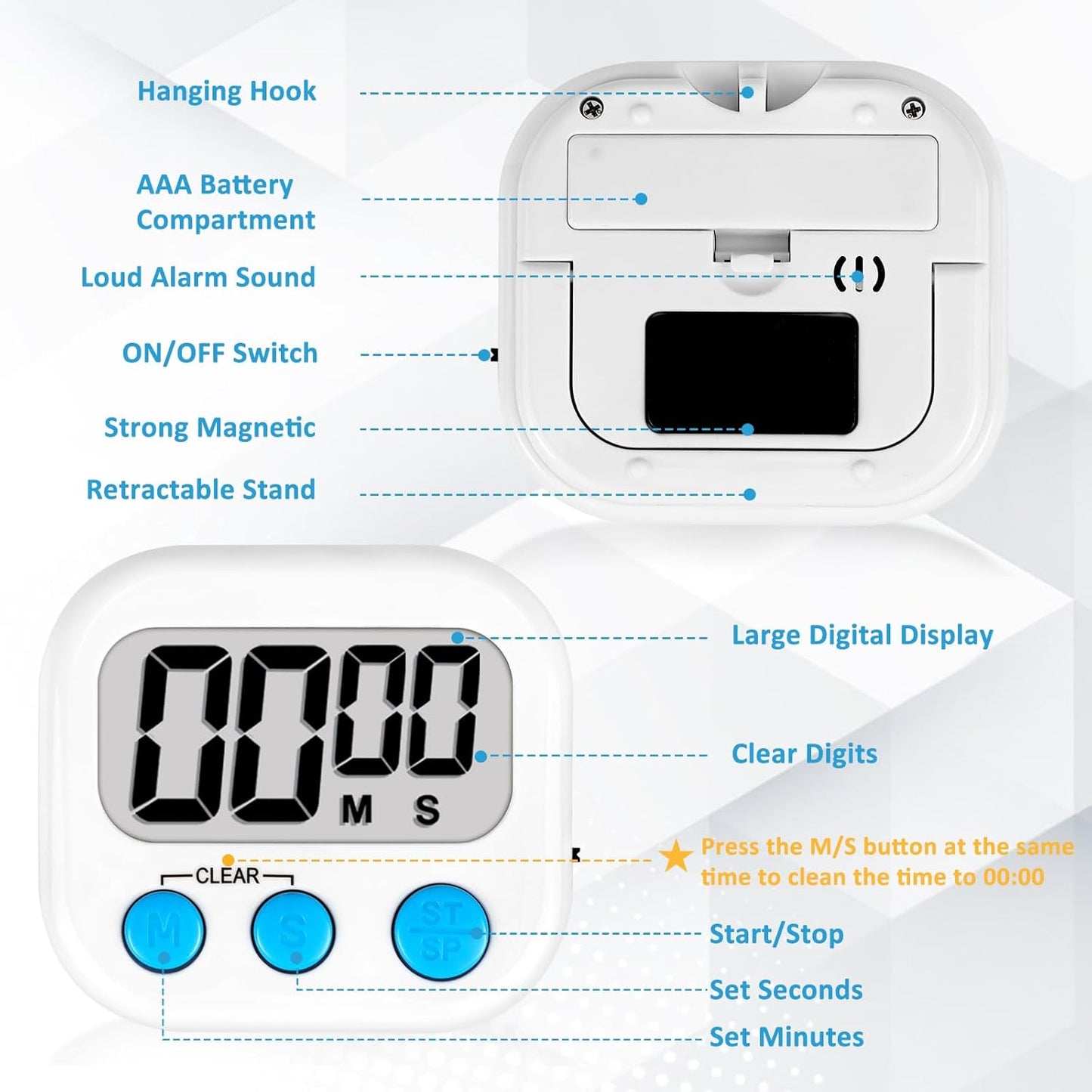 ZILLEEN Classroom Timers for Kids Classroom Magnetic Digital Kitchen T